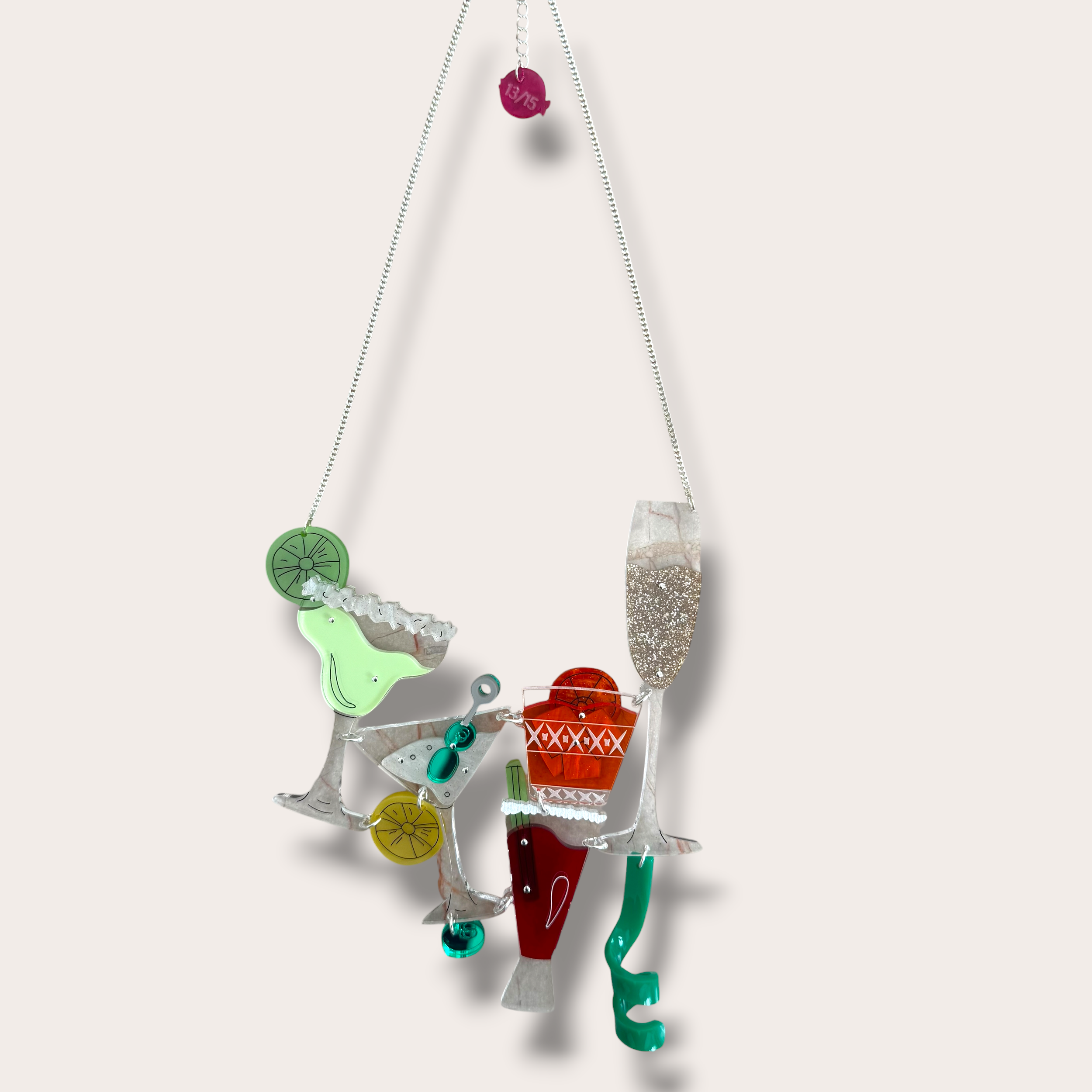 Danilova, La Vidriola, Cheers! Fancy a Cocktail?, Acrylic Necklace1.PNG