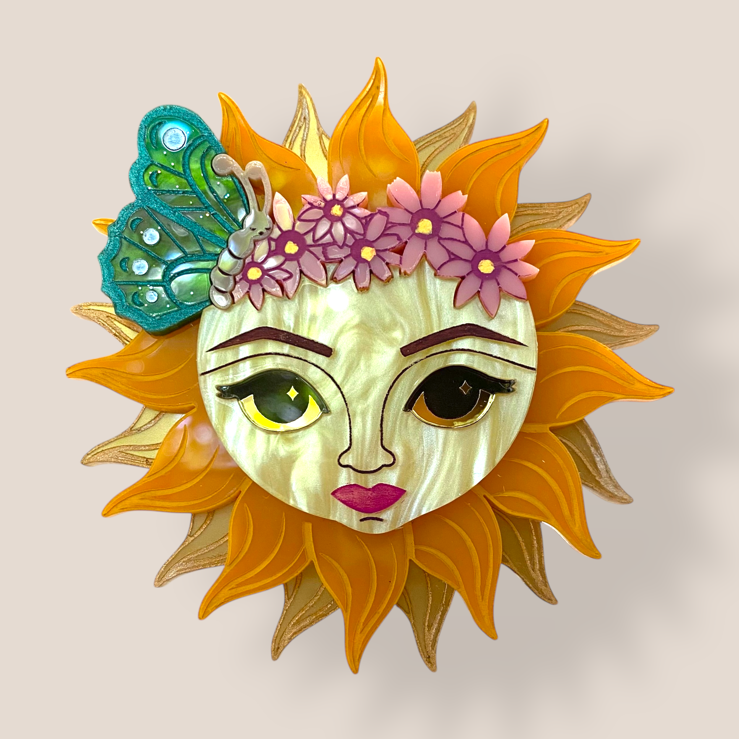 Danilova Jewellery, Peppy Chapette, Butterfly Sunrise (2023) Acrylic Brooch3.png
