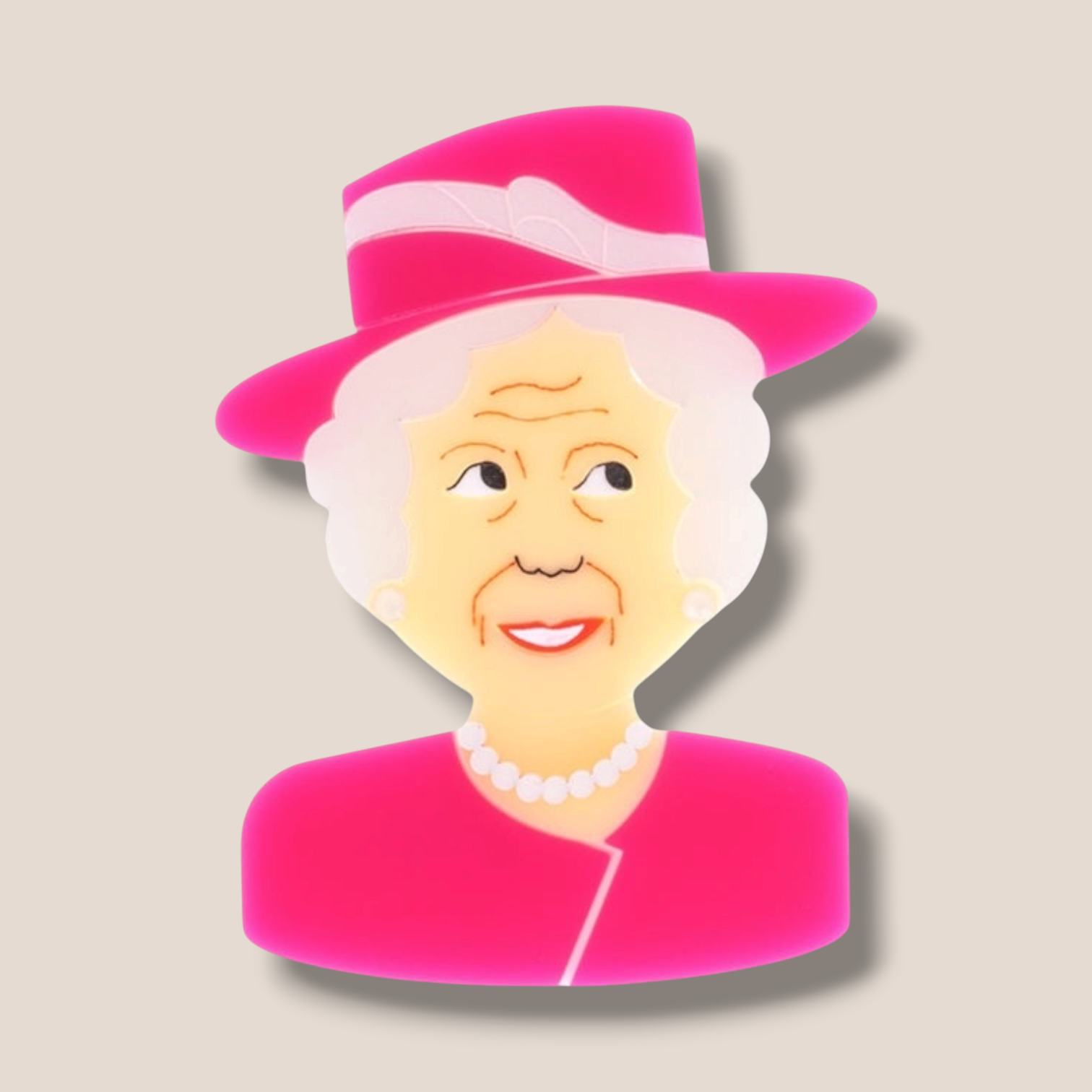 La Vidriola, Colourful Queen, Acrylic Brooch in Fucsia