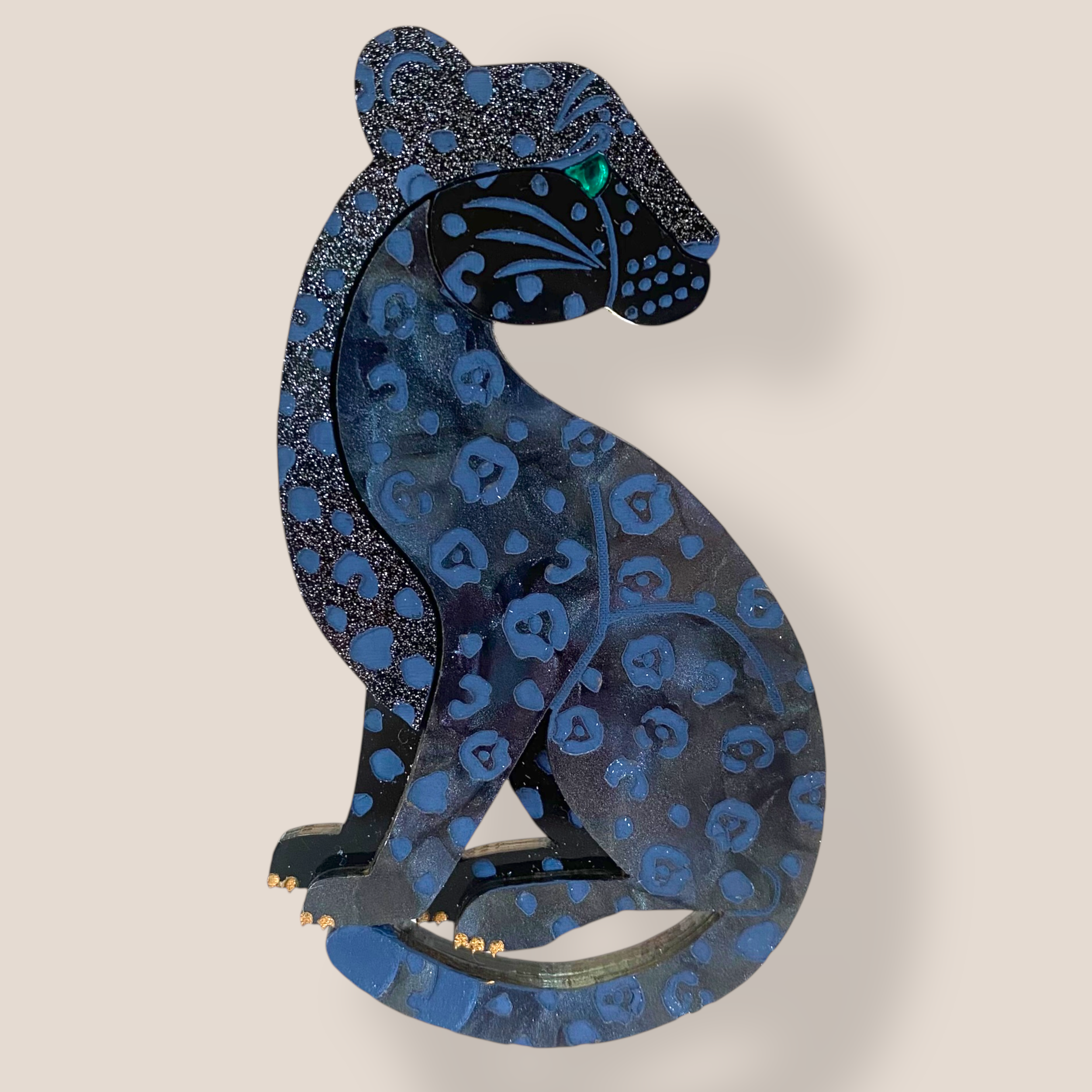 Peppy Chapette, Evie Indigo Panther (2022), Acrylic Brooch