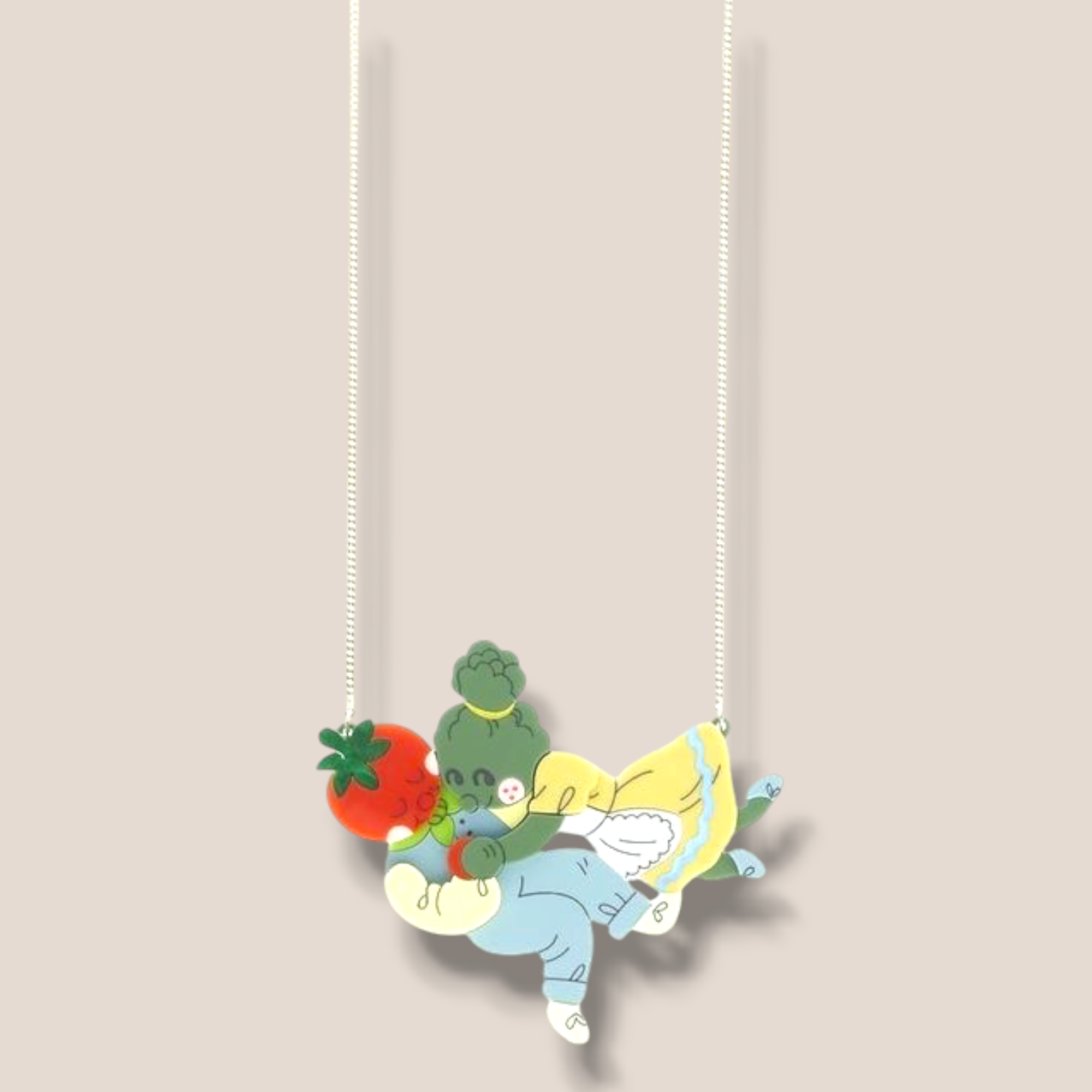 Danilova, La Vidriola, Give Me a Veggie Hug, Acrylic Necklace0.PNG