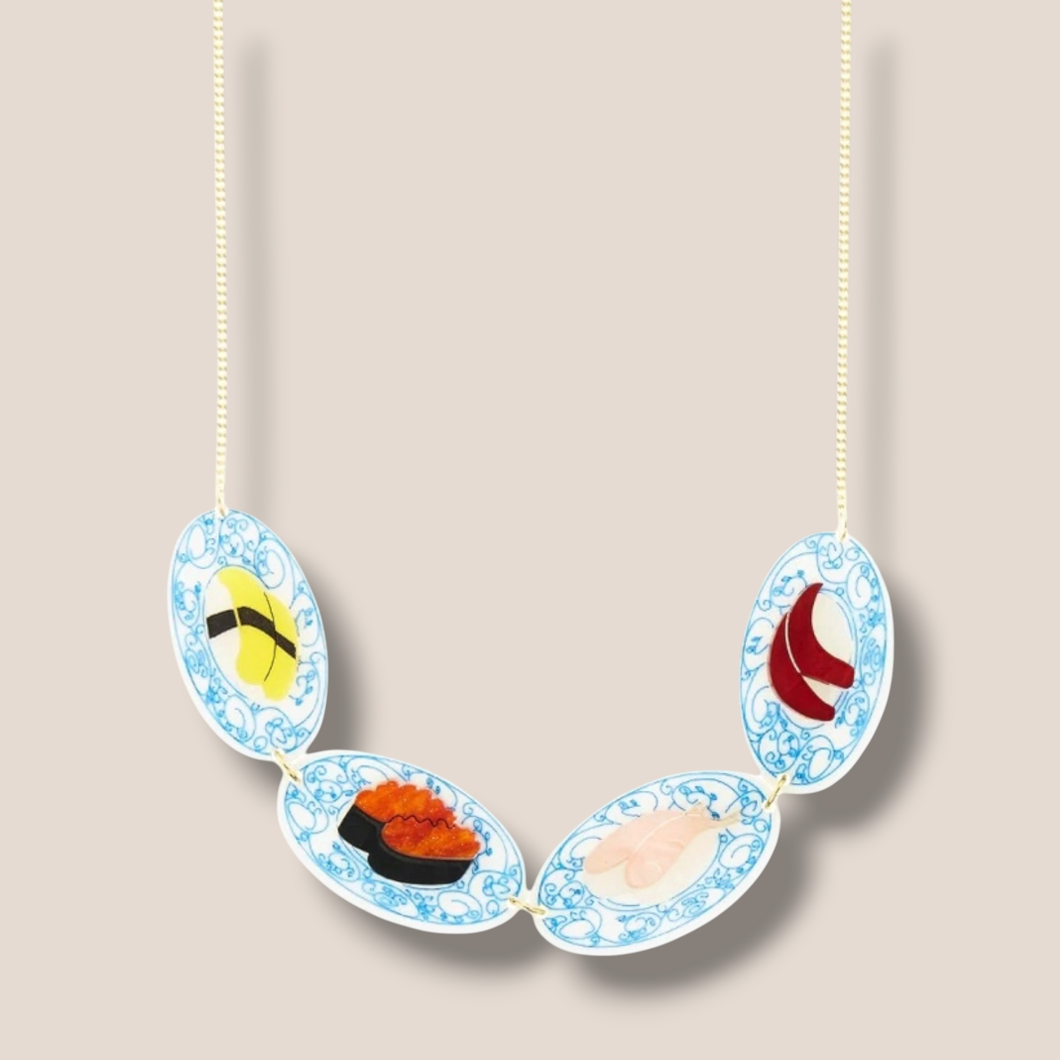 La Vidriola, So Many Sushi Dishes!, Acrylic Necklace