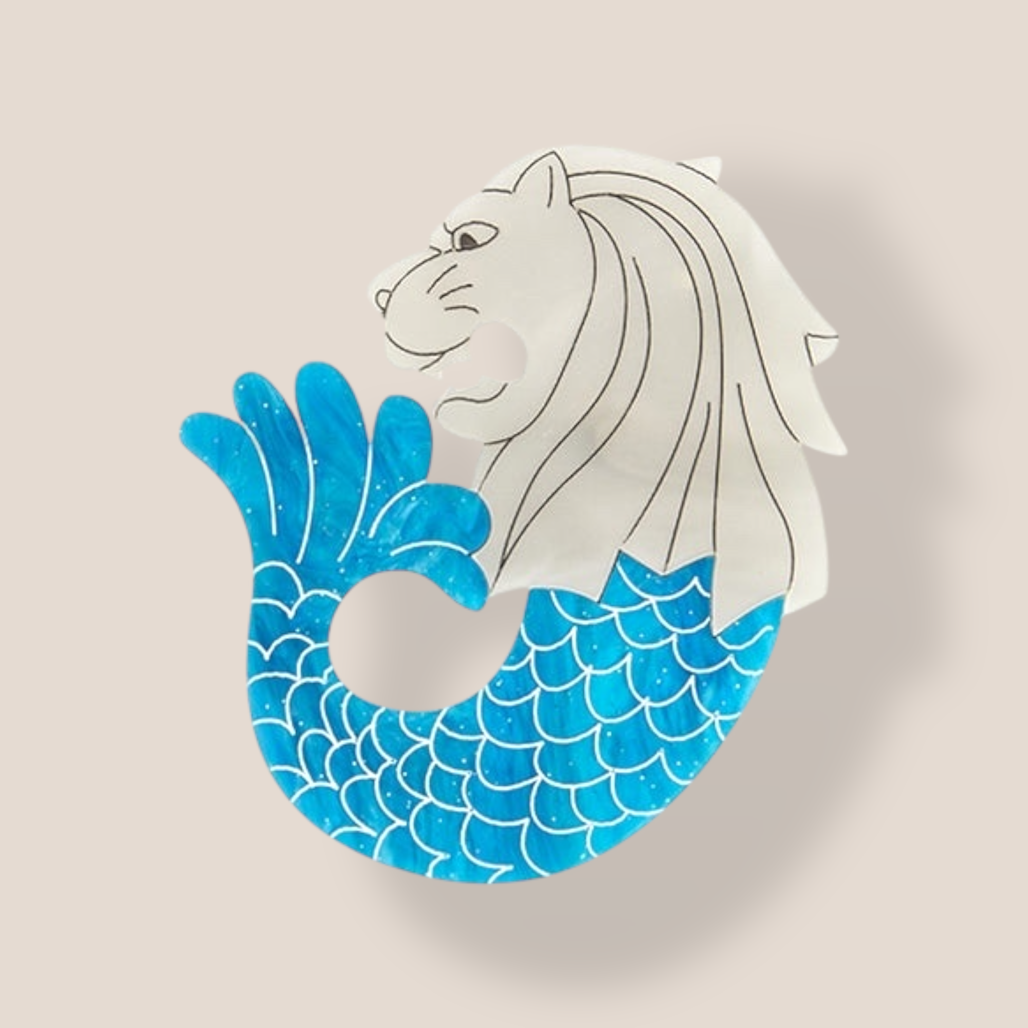 La Vidriola, Merlion in Singapore, Acrylic Brooch