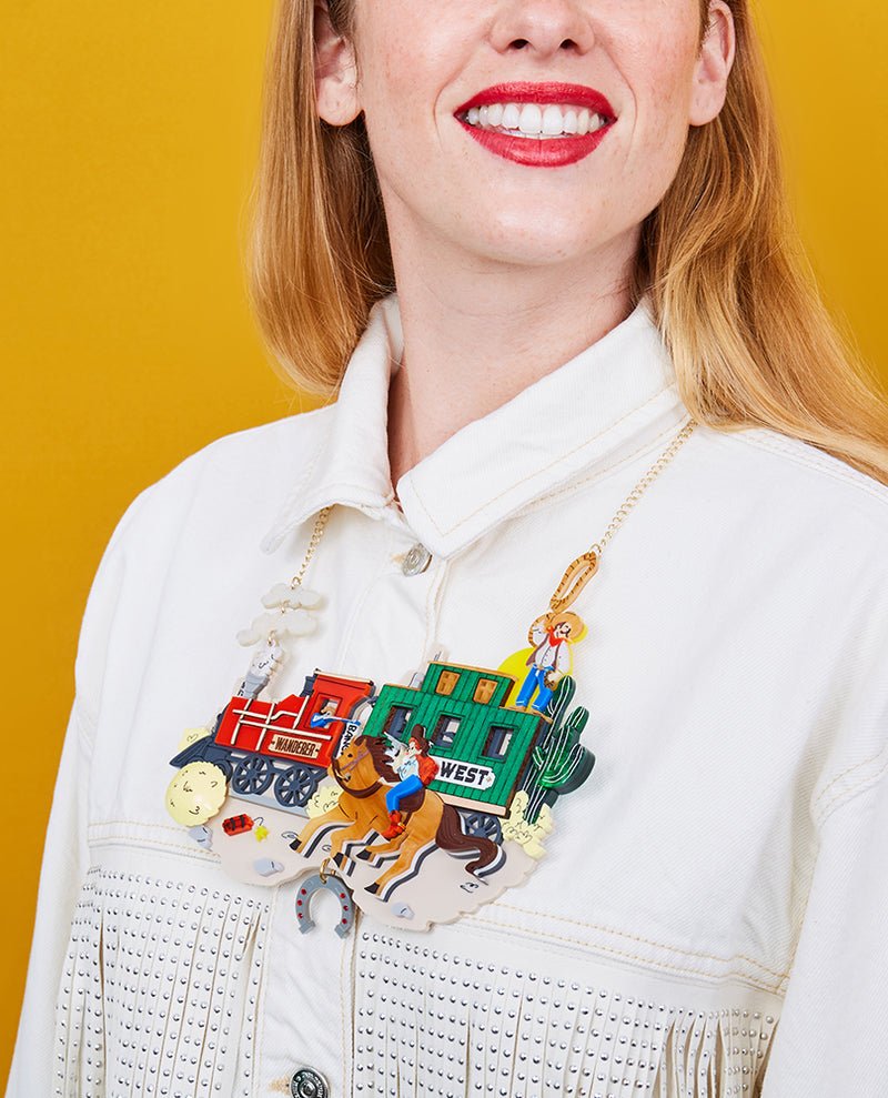 Danilova, La Vidriola, Howdy, Cowgirl to the Rescue!, Acrylic Statement Necklace3.jpg