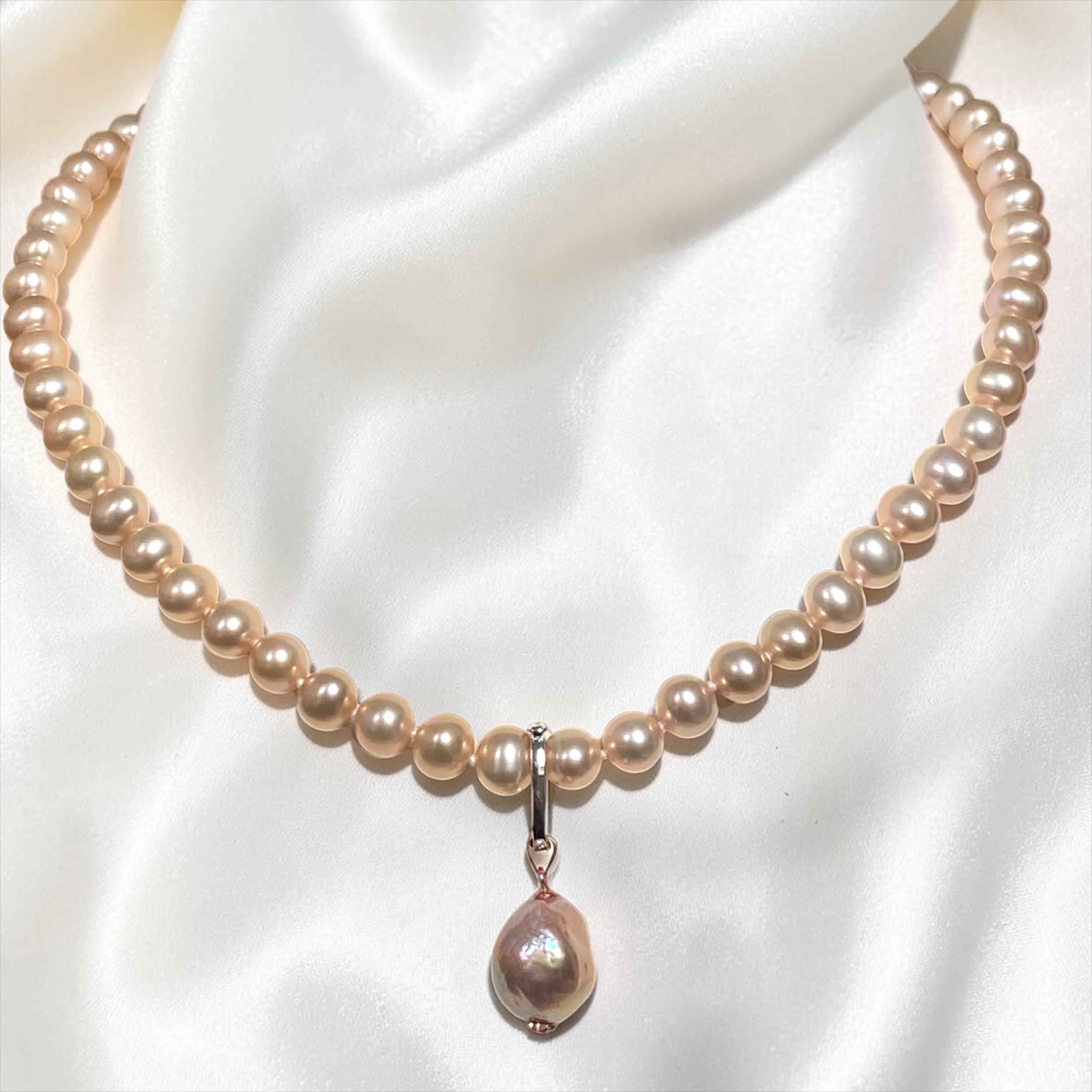 By Danilova, Baby Pink Pearl & Large Kasumi Pearl Pendant, Necklace2.png