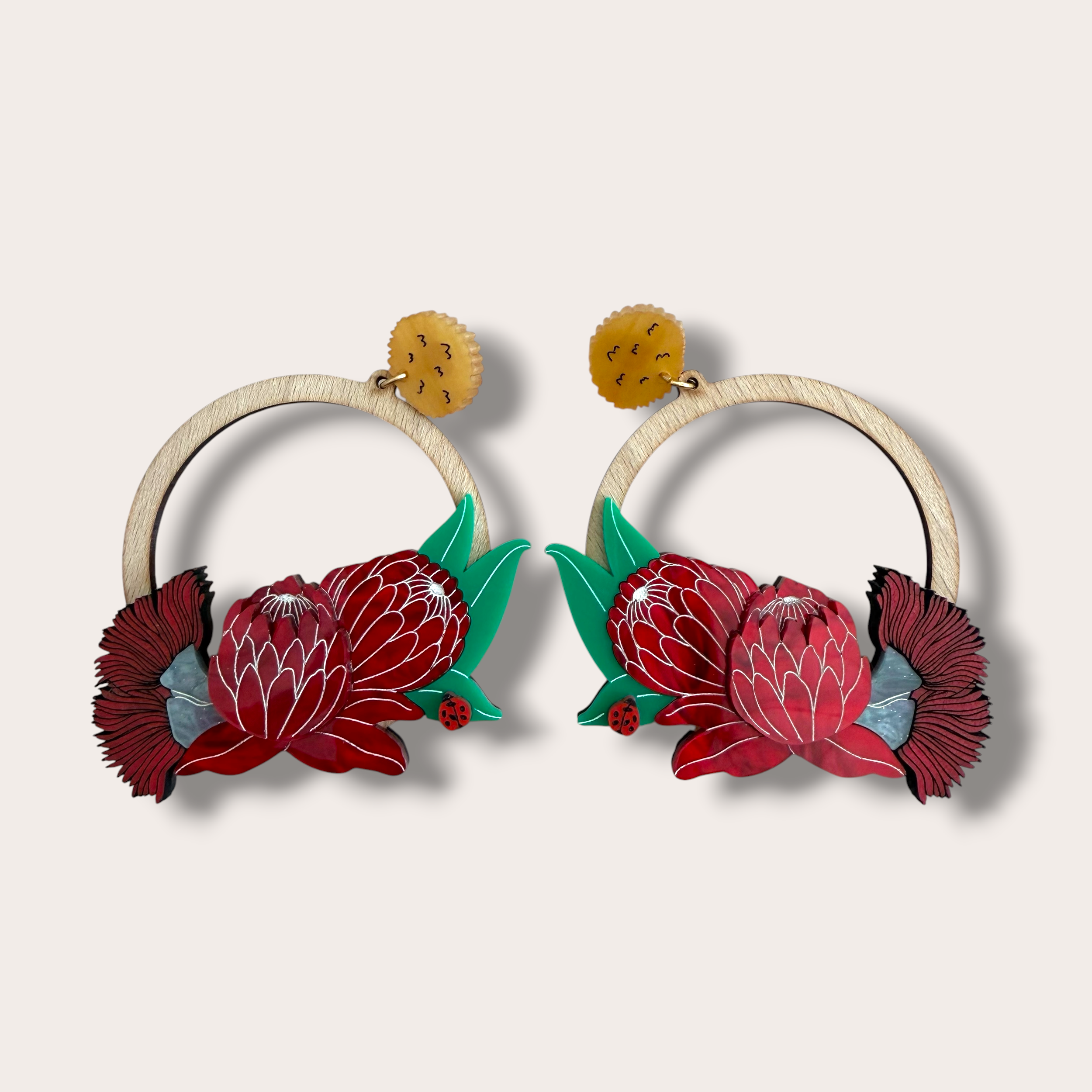La Vidriola, Aussie Flora, Acrylic Earrings