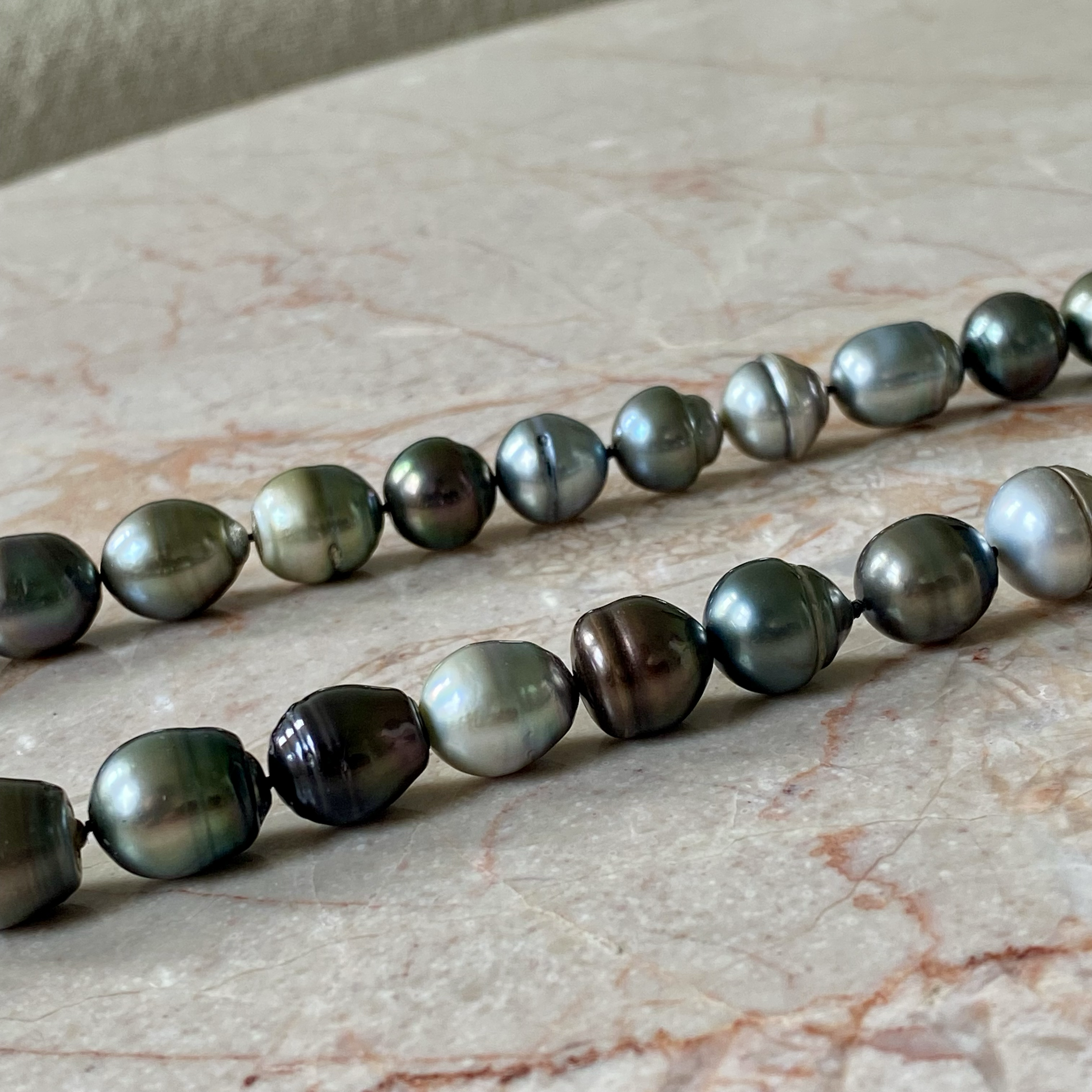 By Danilova, Dark Peacock Pearl and Gemstone Clasp Necklace4.png