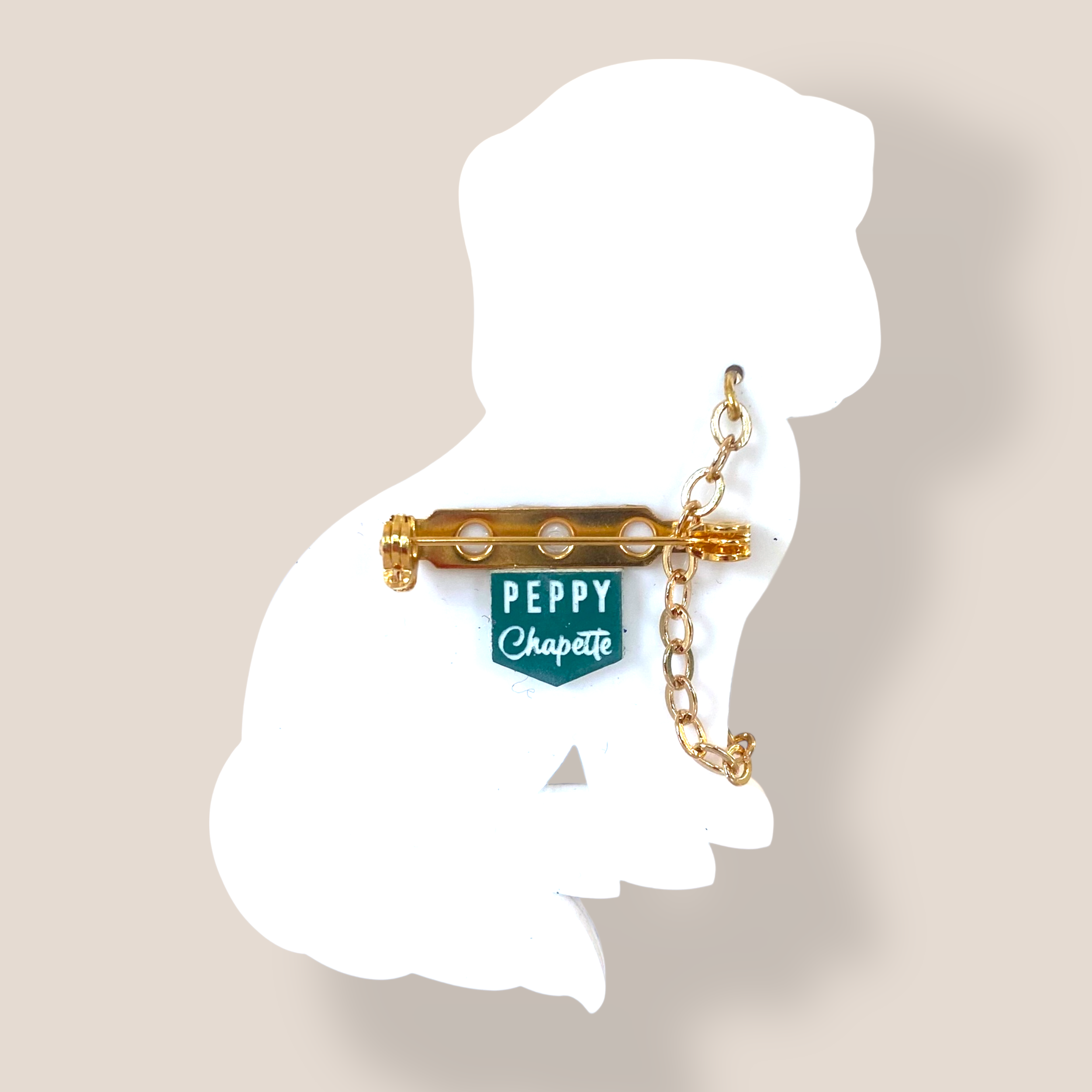 Danilova Jewellery, Peppy Chapette, King Charles Cavalier (2022) Acrylic Brooch4.png