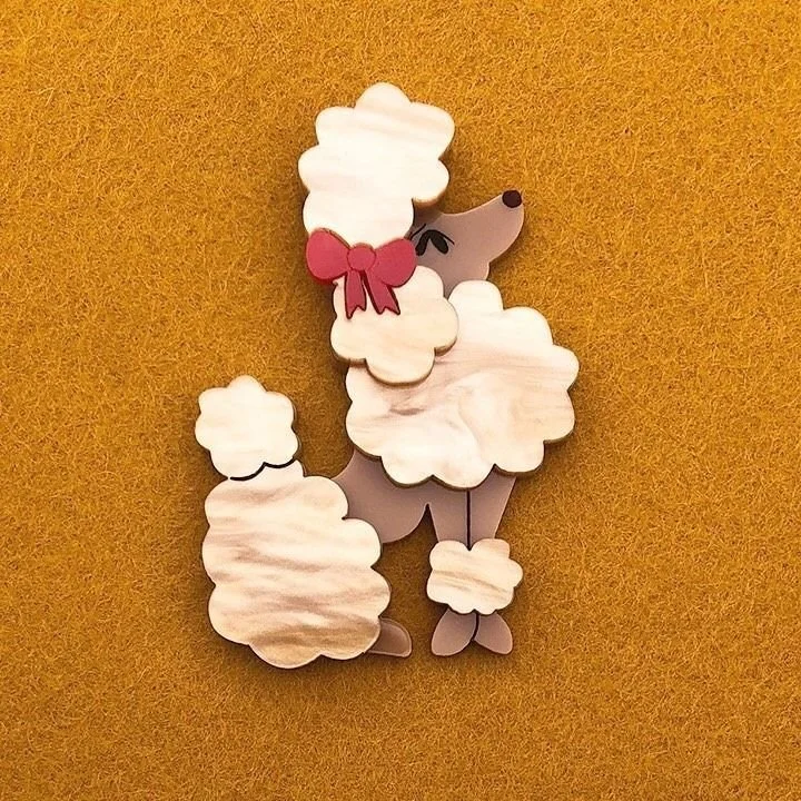 Danilova Jewellery, Peppy Chapette, Poodle Antoinette Brooch (2020) Acrylic Brooch1.jpg