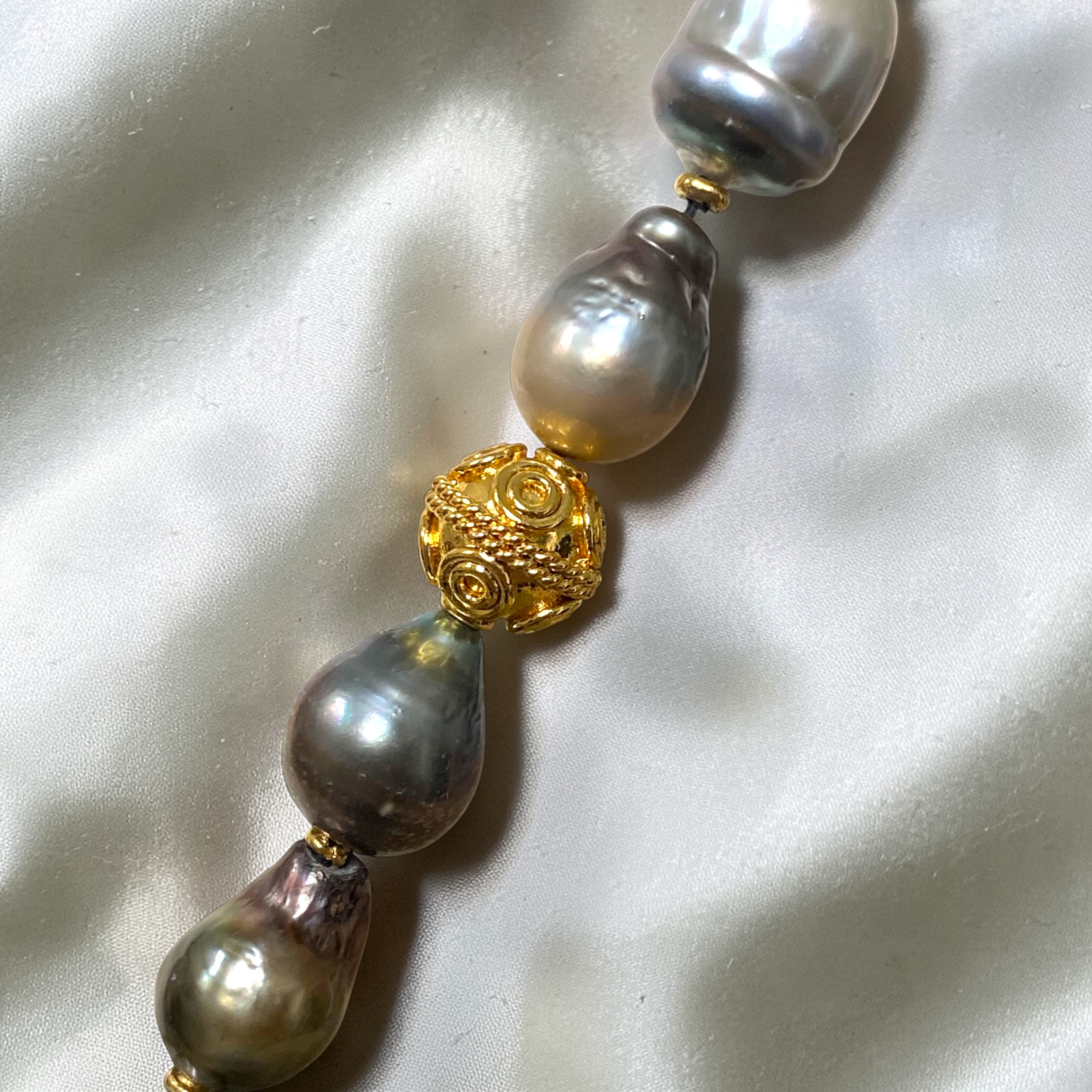 By Danilova, Dark Peacock Pearl, Mother of Pearl & Paul Shell Owl Pendant, Opera:Rope Necklace5.PNG