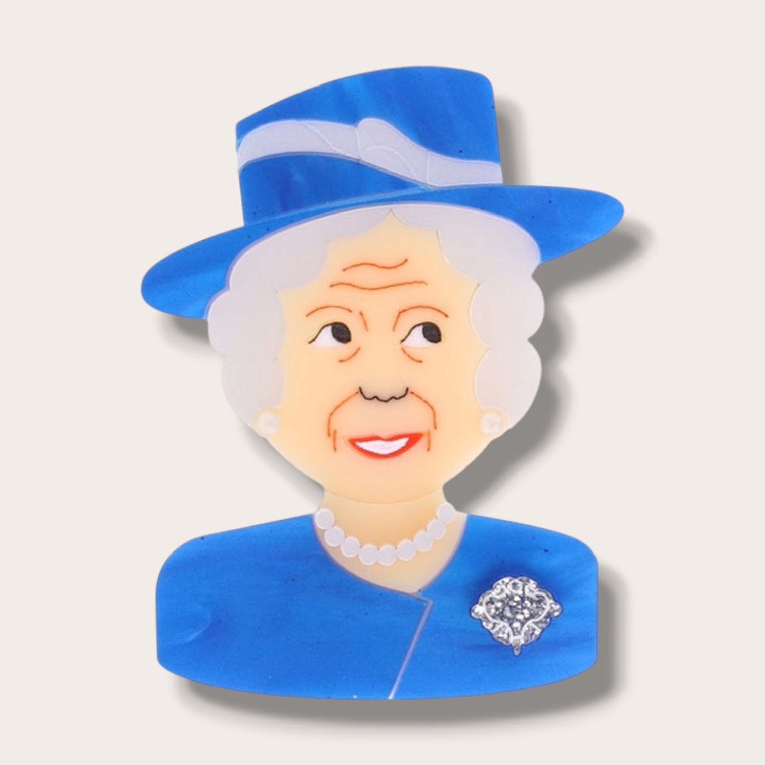 La Vidriola, Premium Edition Queen, Acrylic Brooch in Blue Marble