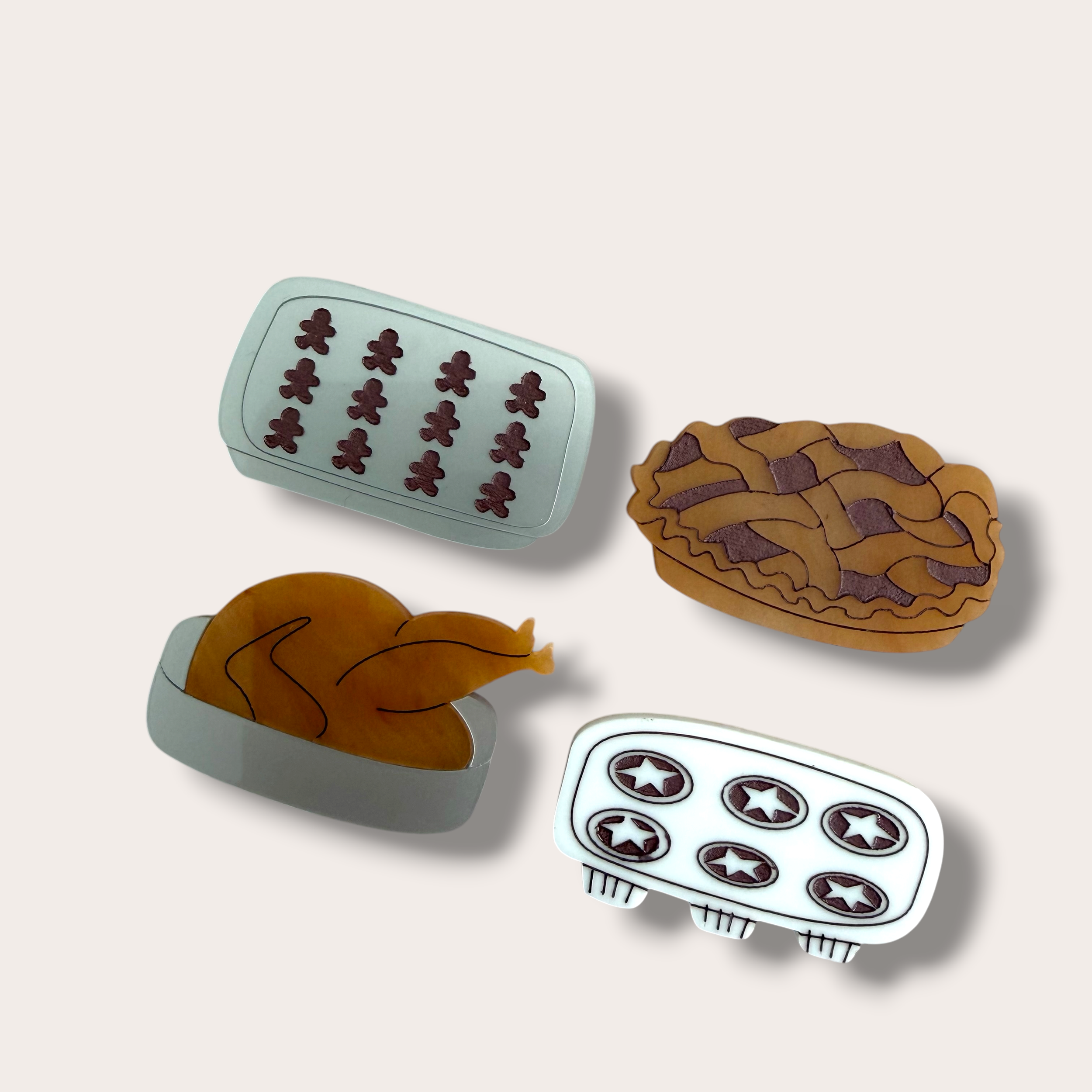 Danilova, La Vidriola, What's Cooking in the Oven, Interactive Acrylic Brooch, Pistachio2.PNG