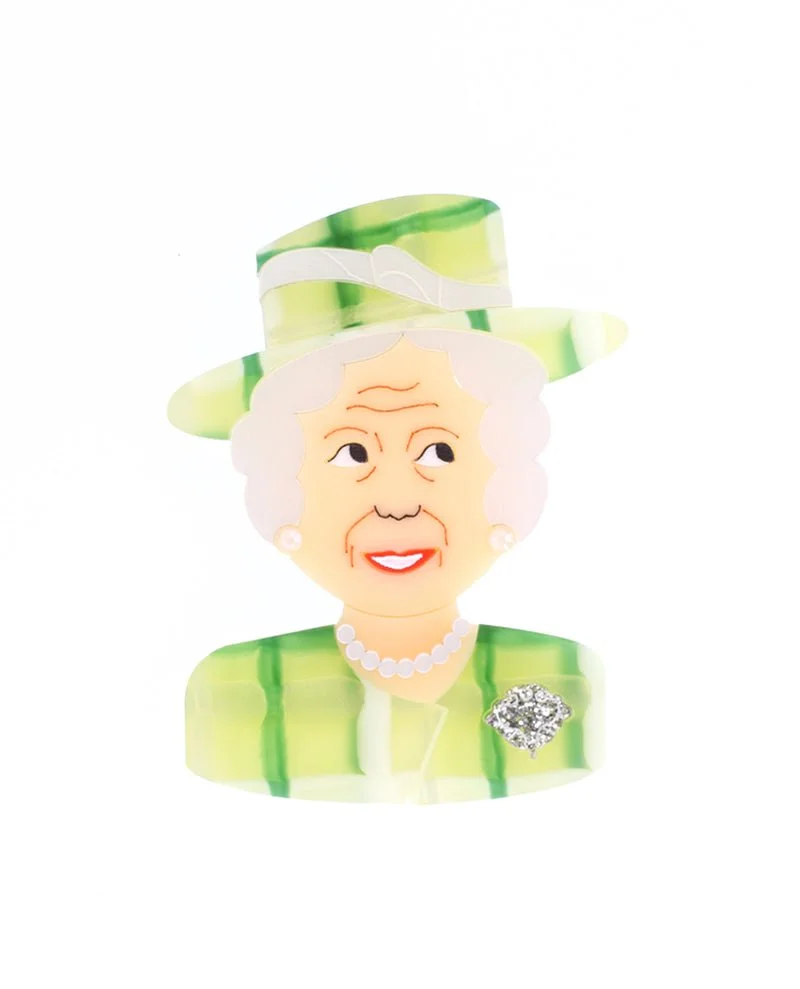 Danilova, La Vidriola, Premium Edition Queen, Acrylic Brooch in Green Plaid0.jpg