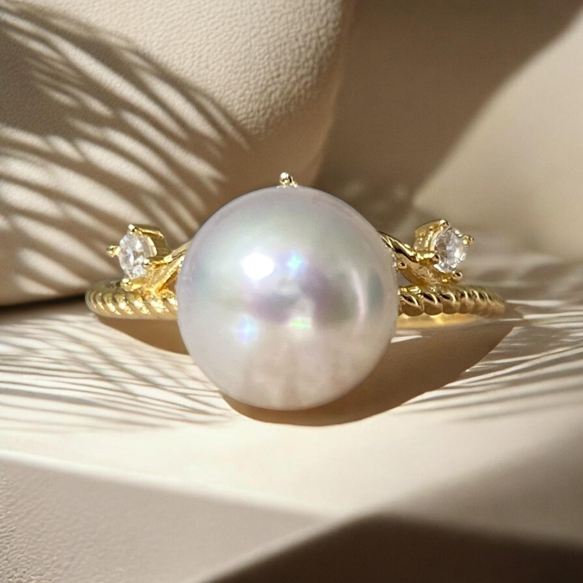 South Sea, White Pearl Ring in Gilded Silver Princess Setting0.PNG