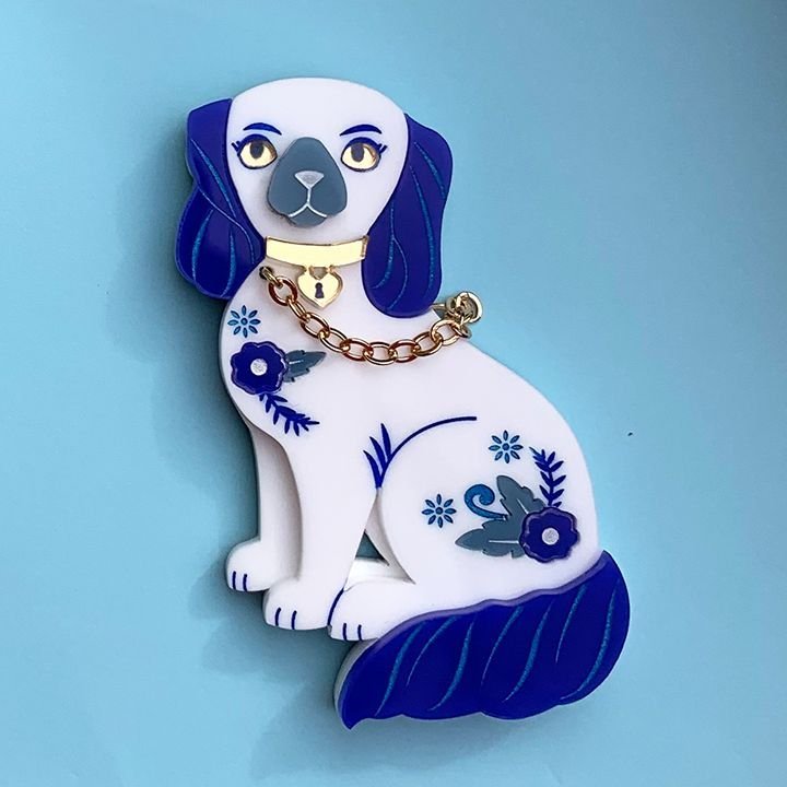 Danilova Jewellery, Peppy Chapette, King Charles Cavalier (2022) Acrylic Brooch1.jpg