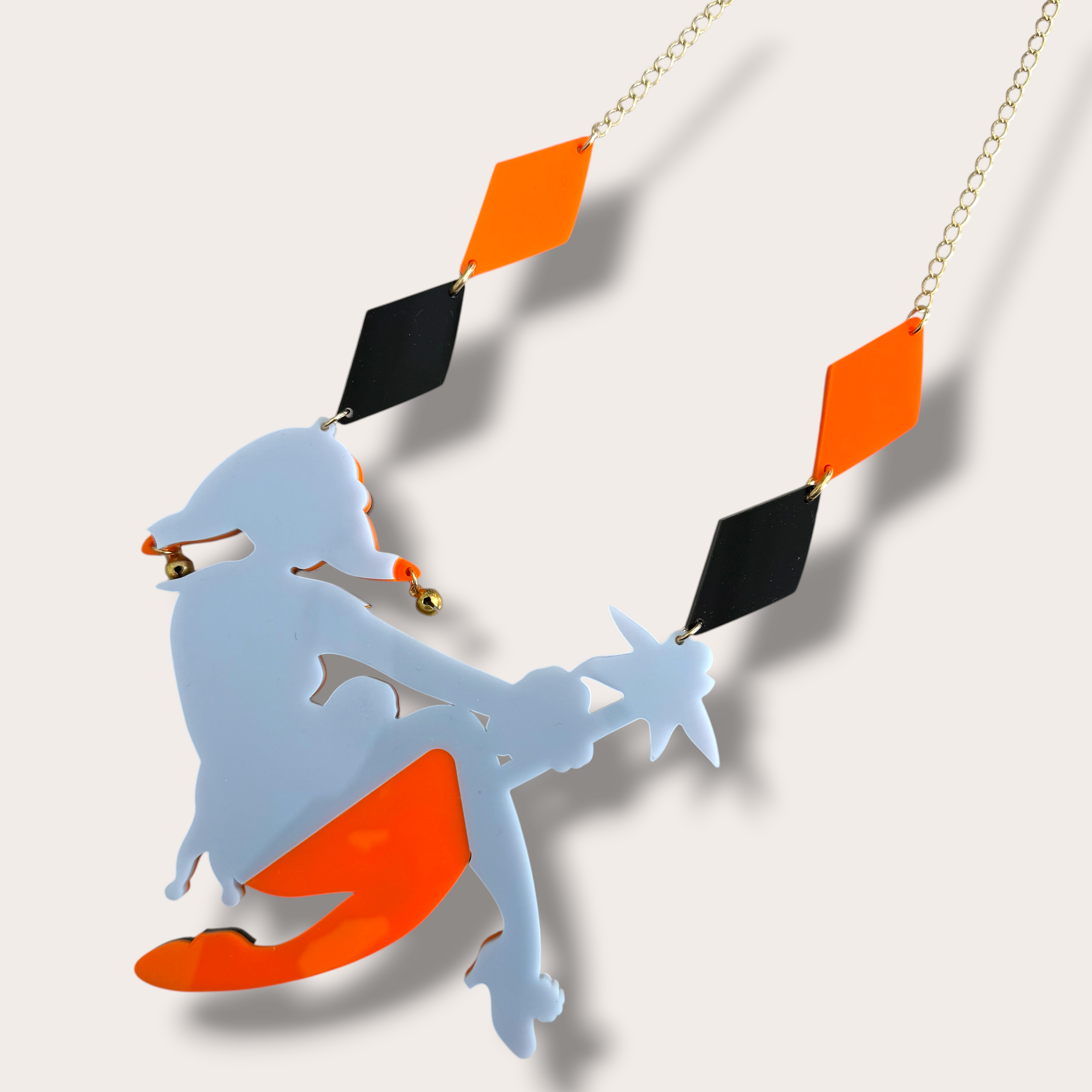 Danilova, La Vidriola, The Jolly Harlequin Doll, Acrylic Necklace5.PNG