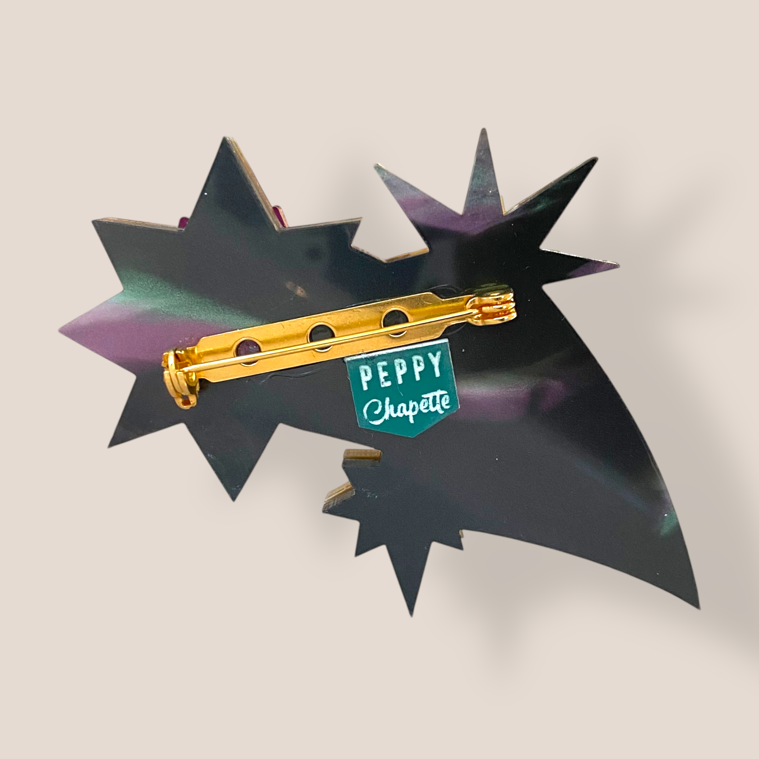 Danilova Jewellery, Peppy Chapette, Shooting for the Stars (2023) Acrylic Brooch5.png