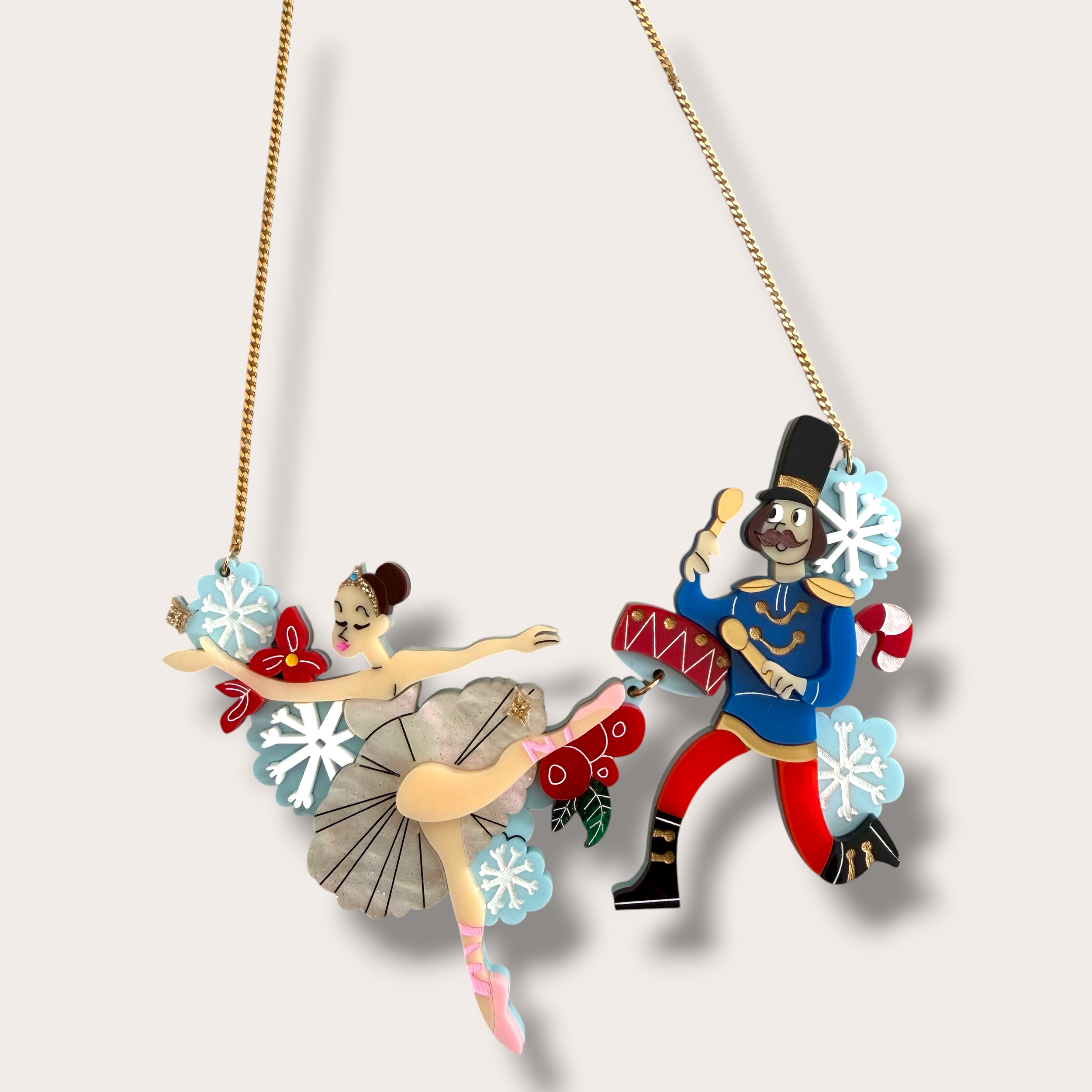La Vidriola, The Nutcracker and the Ballerina, Acrylic Necklace