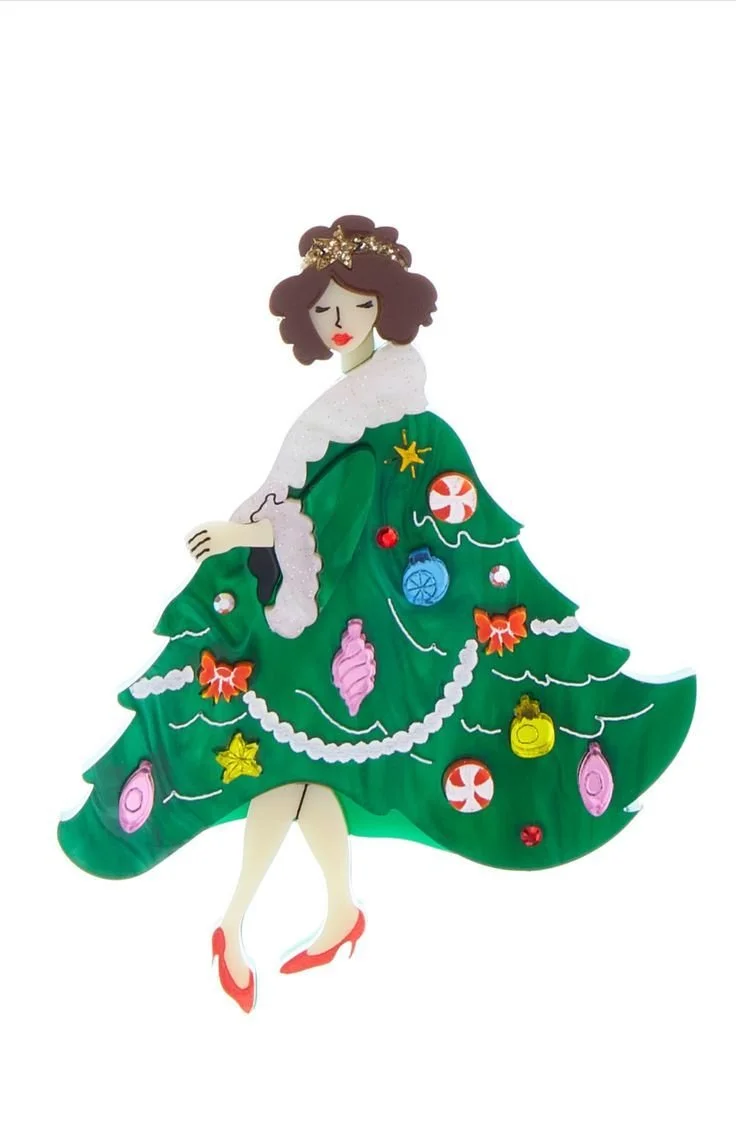 Danilova, La Vidriola, My Marvellous Christmas Tree Coat, Acrylic Brooch:Pin0.jpg