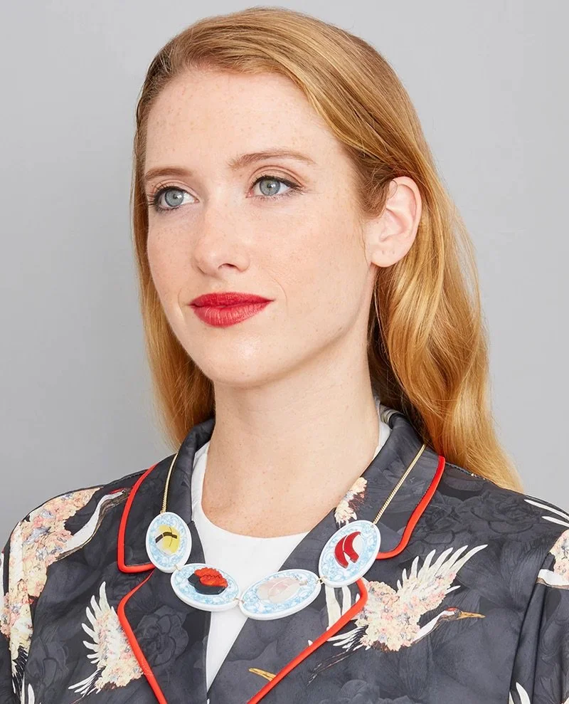 Danilova, La Vidriola, So Many Sushi Dishes!, Acrylic Necklace2.jpg