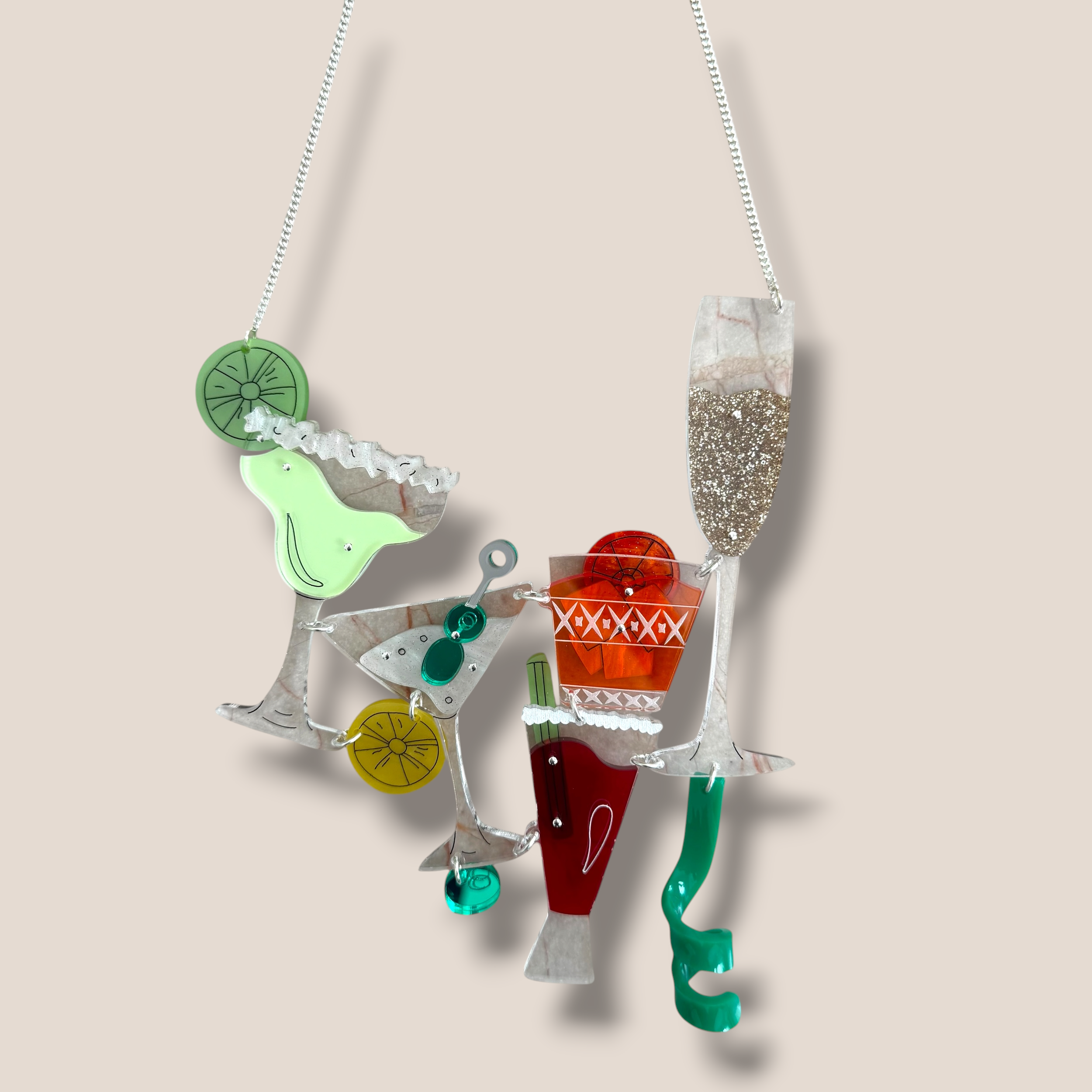 La Vidriola, Cheers! Fancy a Cocktail?, Acrylic Necklace