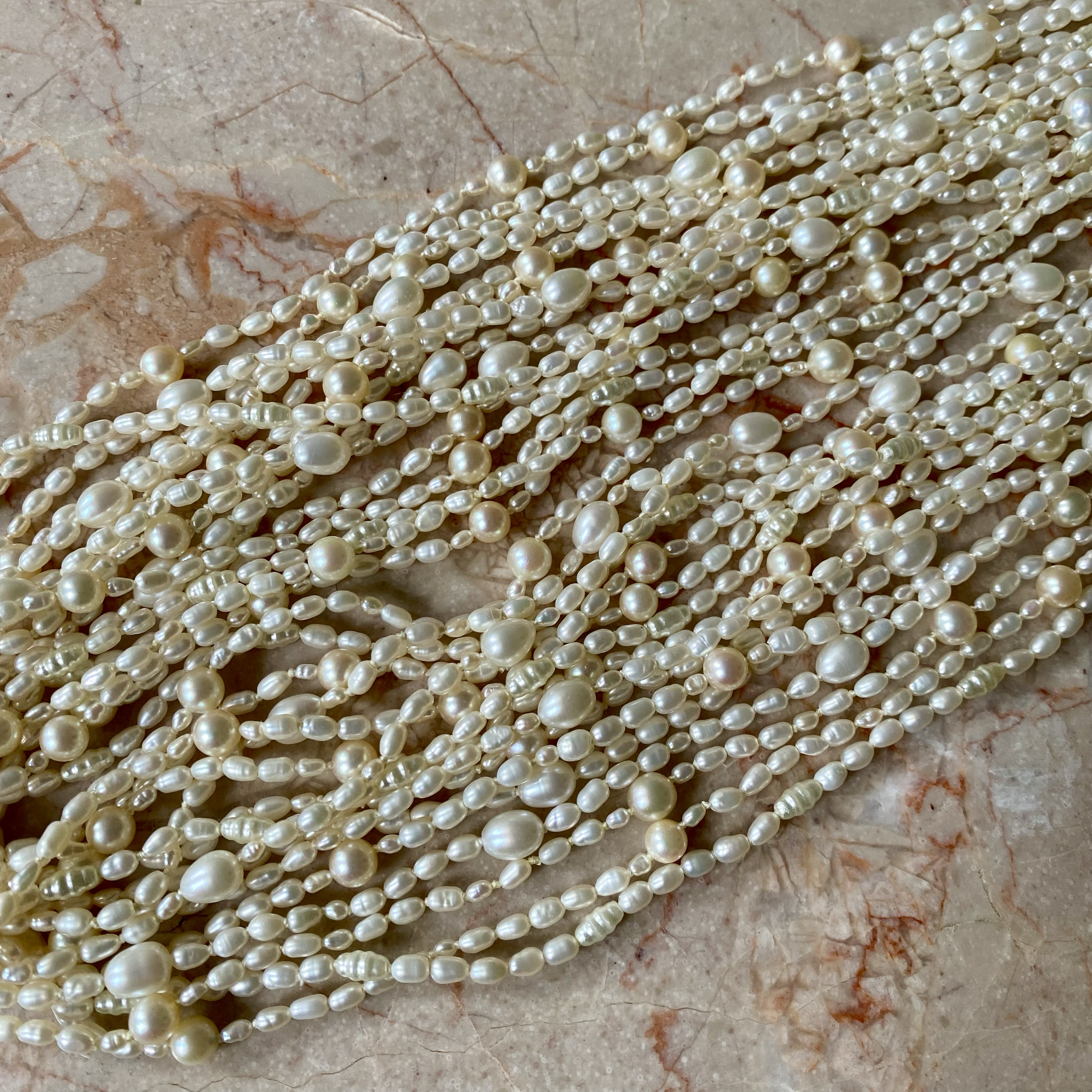 Vintage, 16-Row White Pearl & 14K Gold Pearl Clasp, Necklace9.png