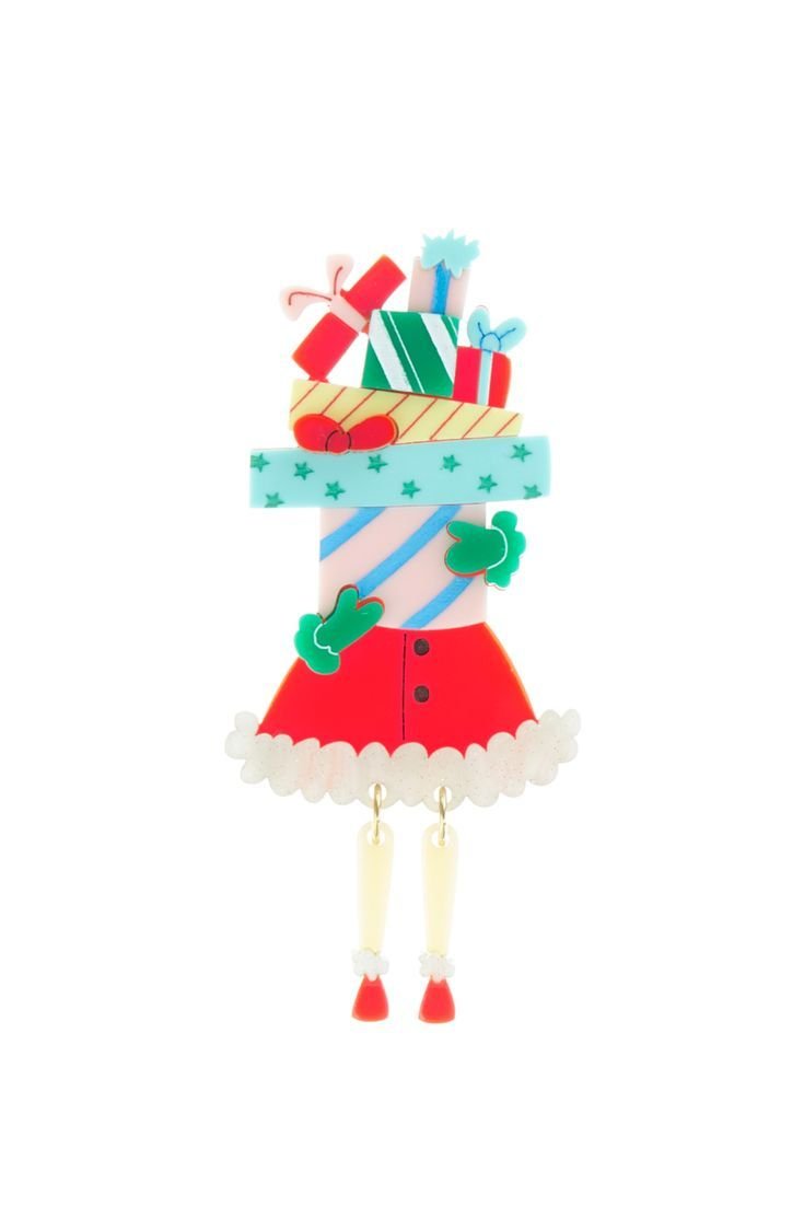 Danilova, La Vidriola, So Many Christmas Gifts!, Acrylic Brooch:Pin1.jpg