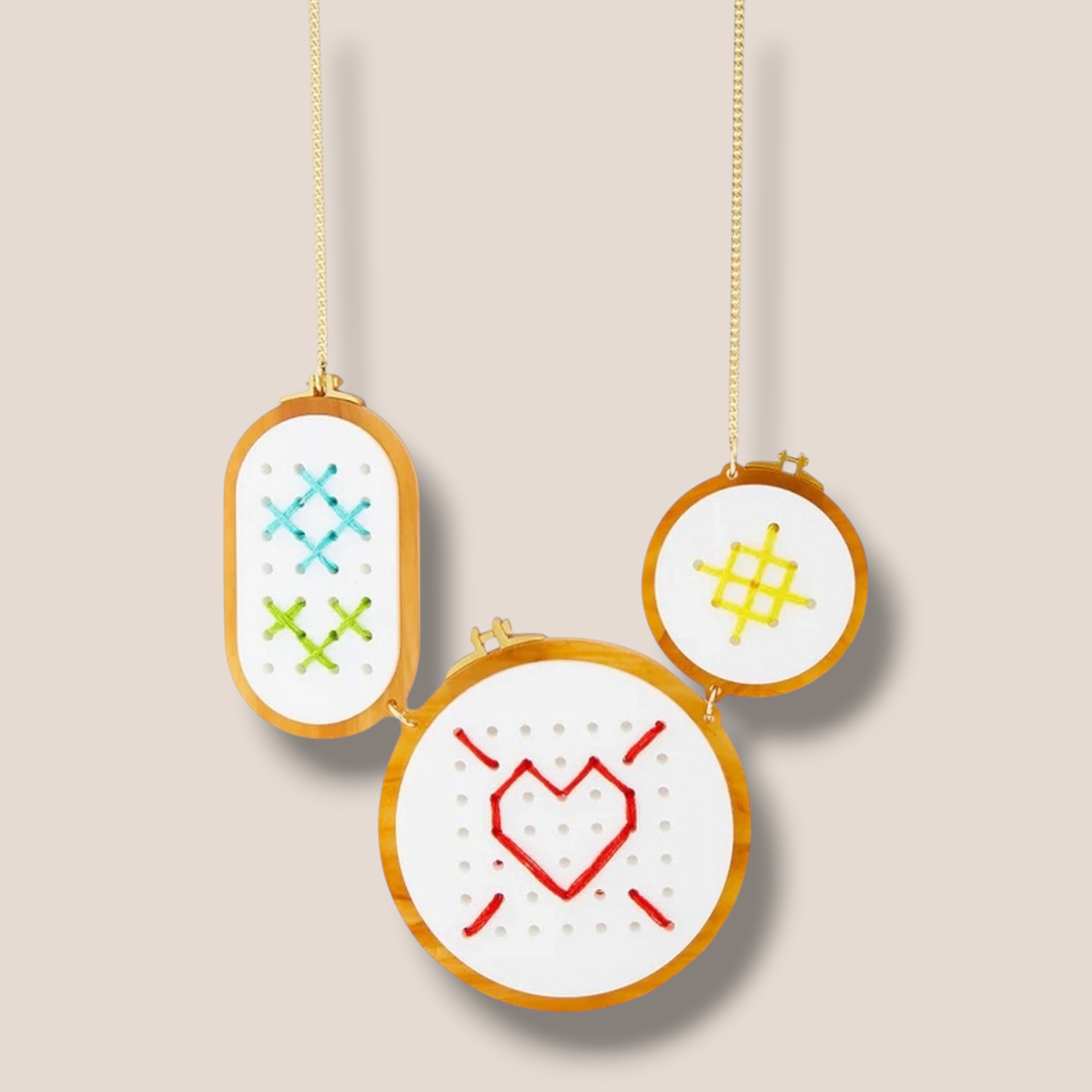 La Vidriola, Let's Do Embroidery Together, Acrylic Necklace