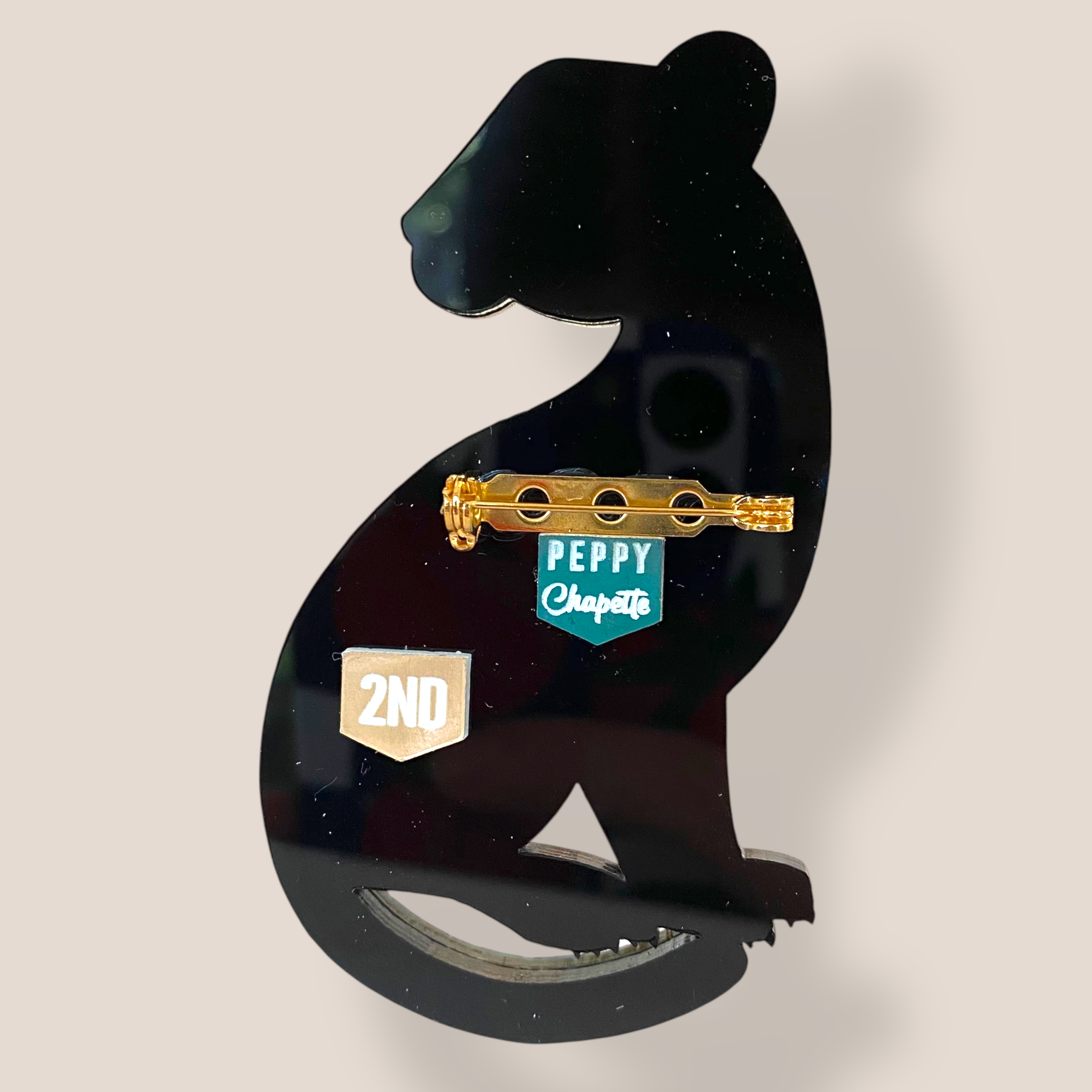 Danilova Jewellery, Peppy Chapette, Evie Indigo Panther (2022) Acrylic Brooch4.png