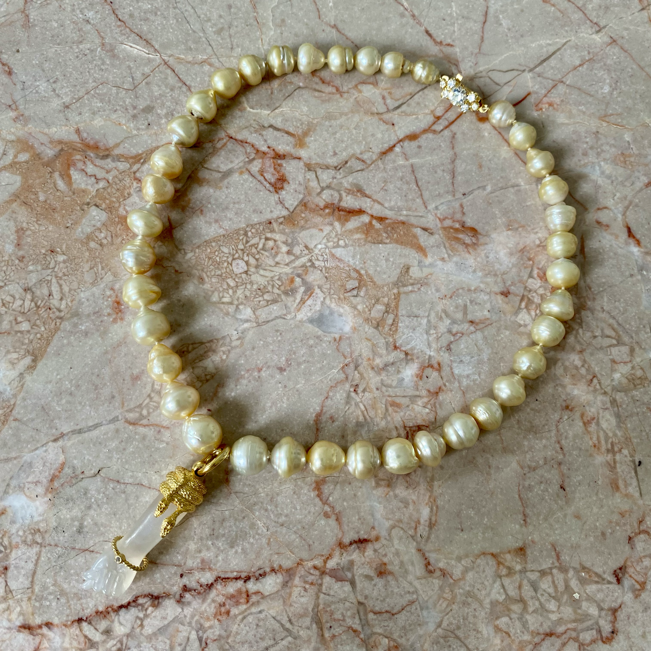 By Danilova, White Pearl, Quartz & Diamond Pendant Necklace9.png