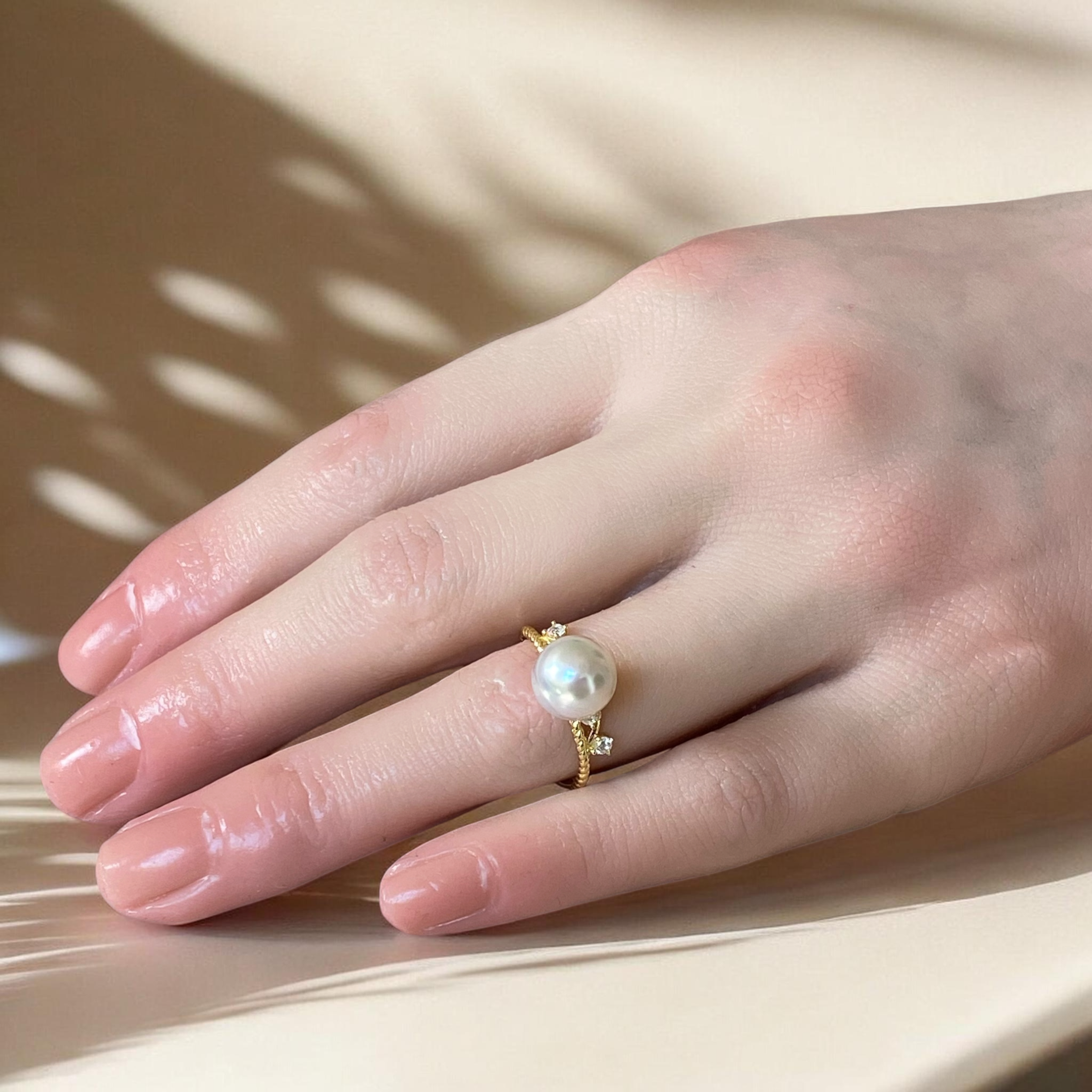 South Sea, White Pearl Ring in Gilded Silver Princess Setting11.PNG