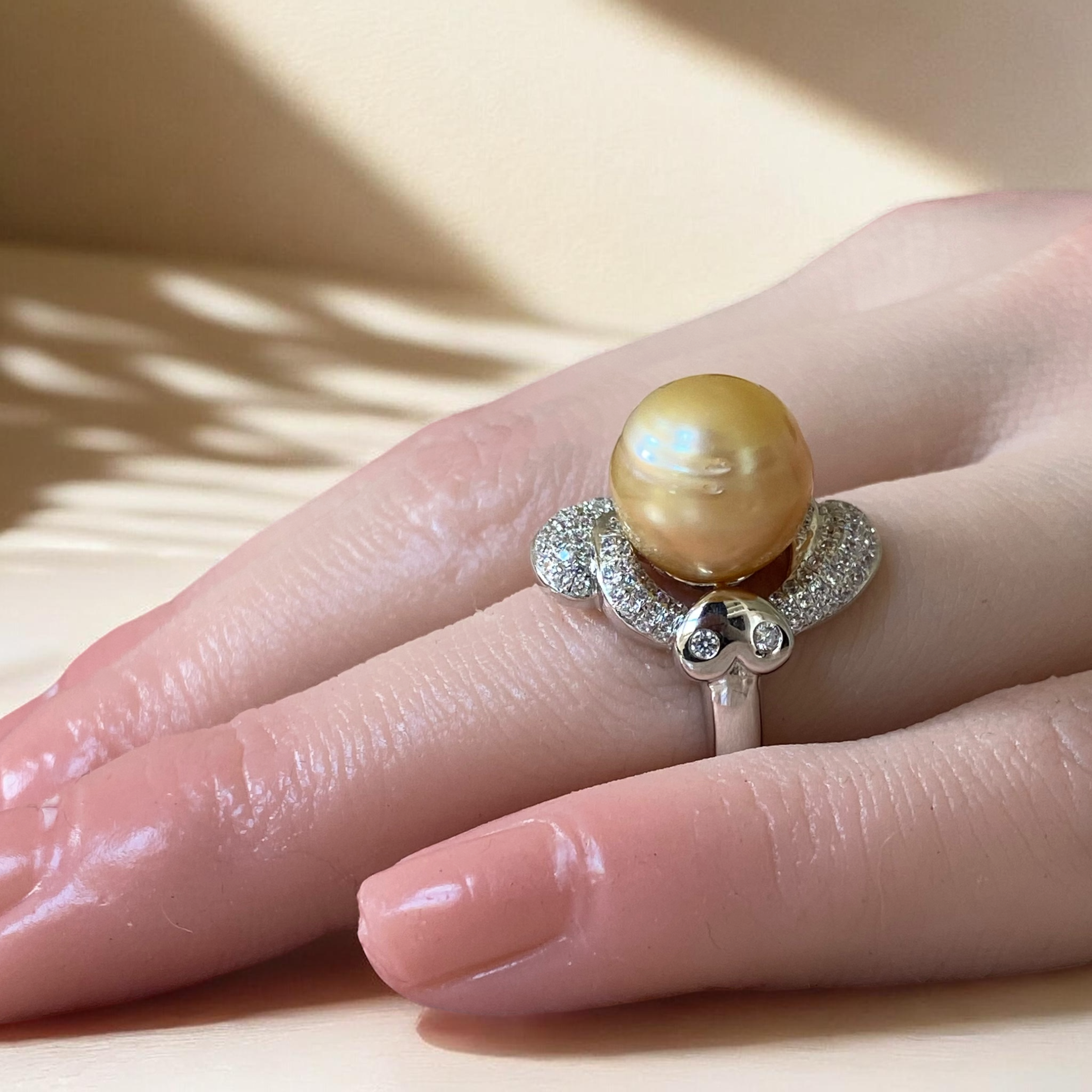 South Sea, Gold Pearl Ring in Silver Scalloped Halo Setting9.PNG