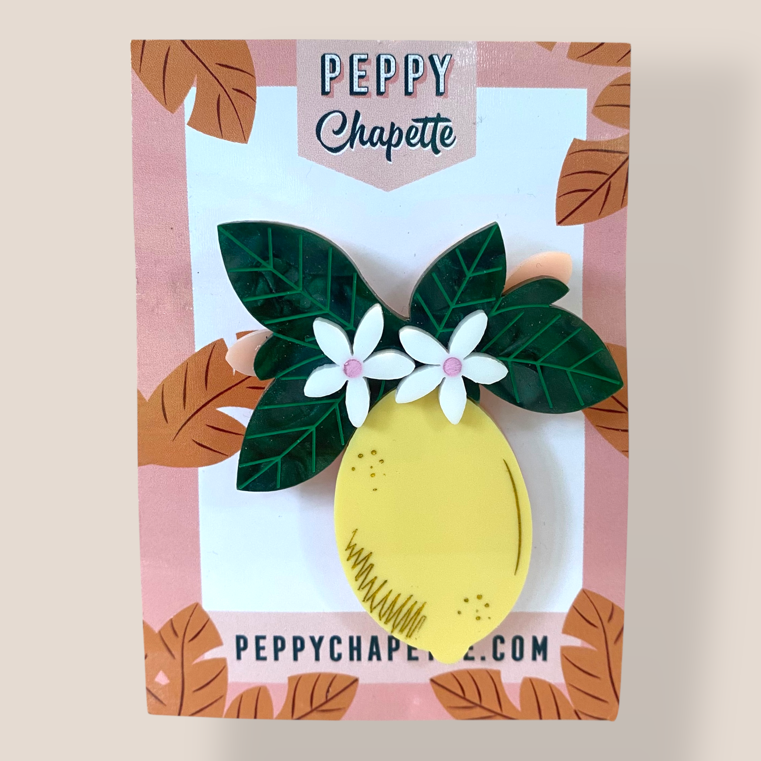 Danilova Jewellery, Peppy Chapette, Lemon Blossom (2019) Acrylic Brooch1.png