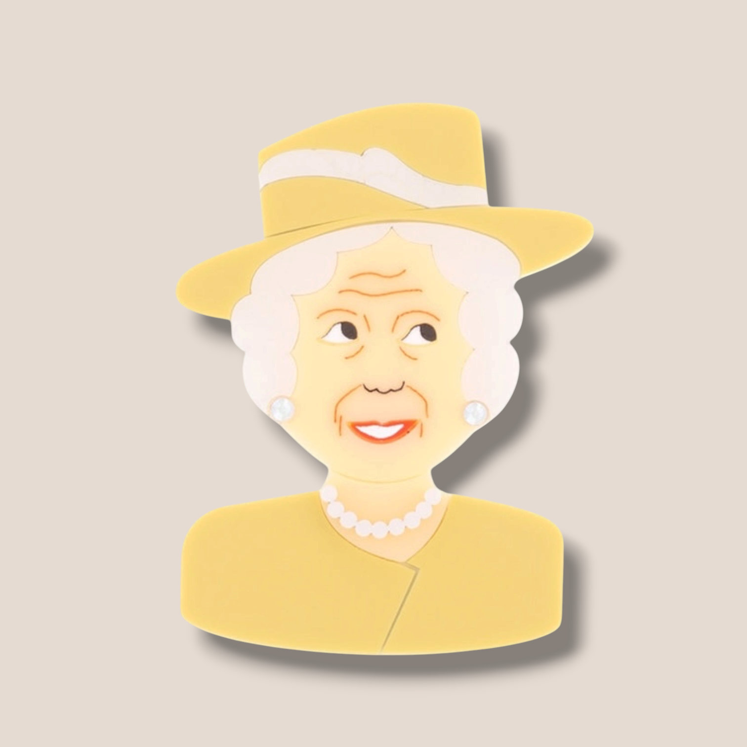 La Vidriola, Colourful Queen, Acrylic Brooch in Mustard