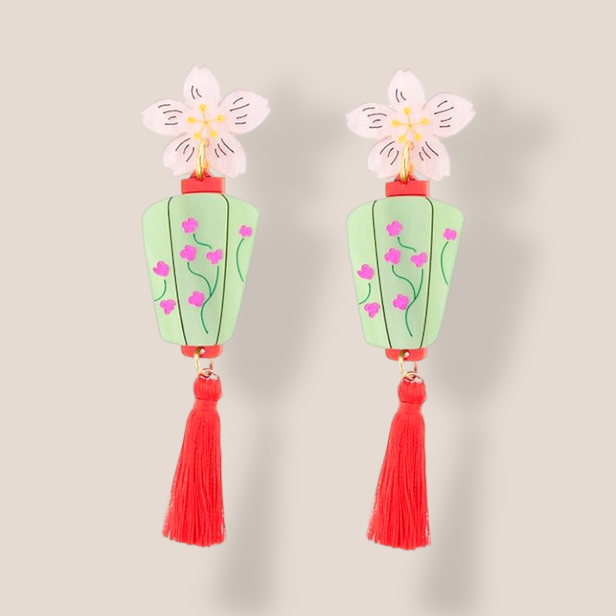 La Vidriola, Festive Lanterns, Acrylic Earrings