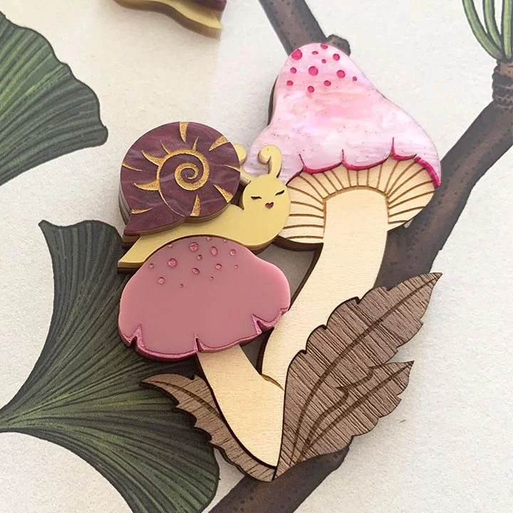 Danilova Jewellery, Peppy Chapette, Beatrice Toadstool (2022) Acrylic Brooch1.jpg