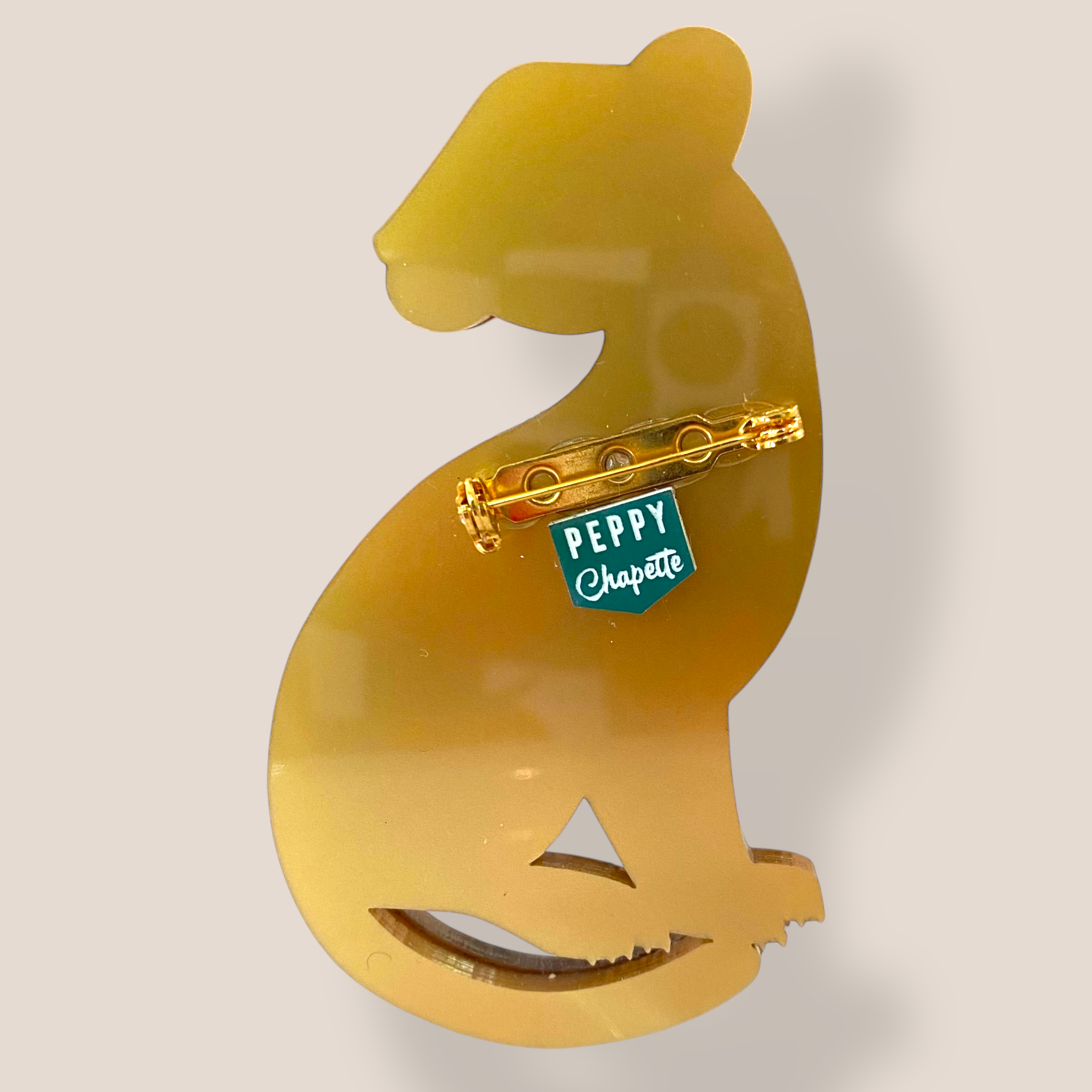 Danilova Jewellery, Peppy Chapette,Jeanie Jaguar (2021) Acrylic Brooch2.png