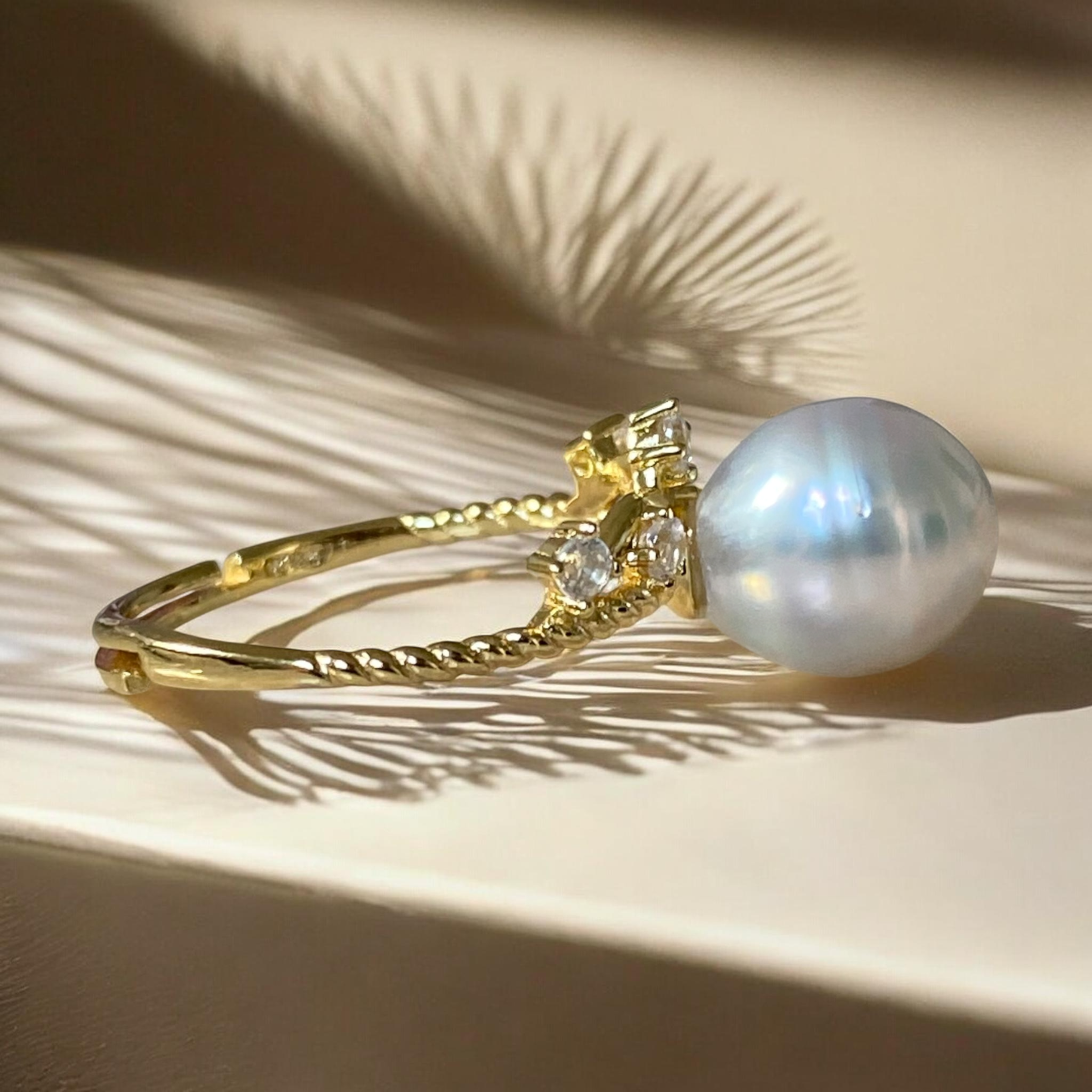 South Sea, White Pearl Ring in Gilded Silver Princess Setting7.PNG
