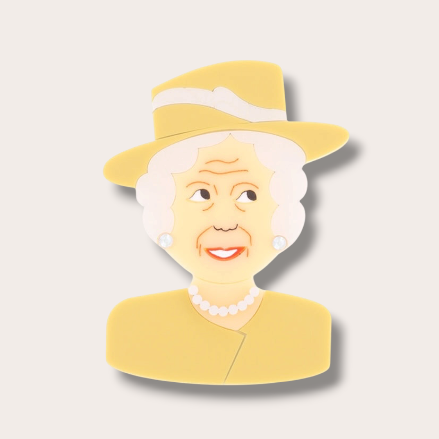 La Vidriola, Colourful Queen, Acrylic Brooch in Mustard