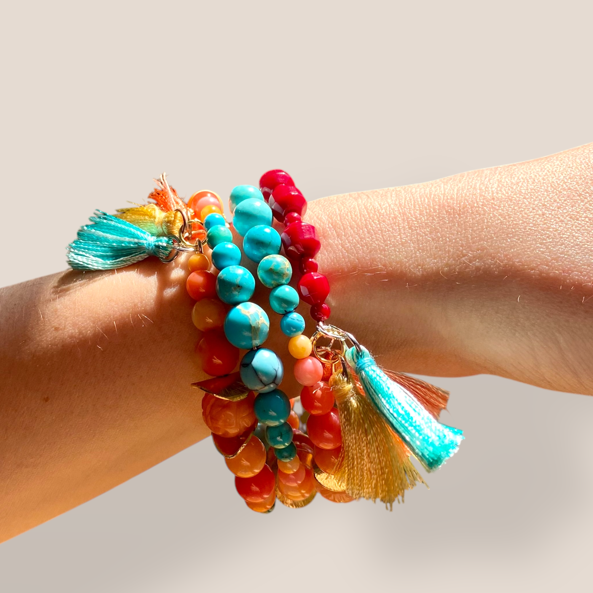 By Danilova, Vintage Multi-Bead, Coil Wrap Spiral Bracelet69.PNG