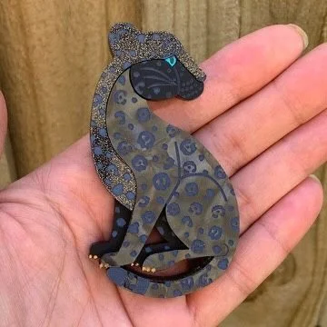 Danilova Jewellery, Peppy Chapette, Evie Indigo Panther (2022) Acrylic Brooch1.jpg