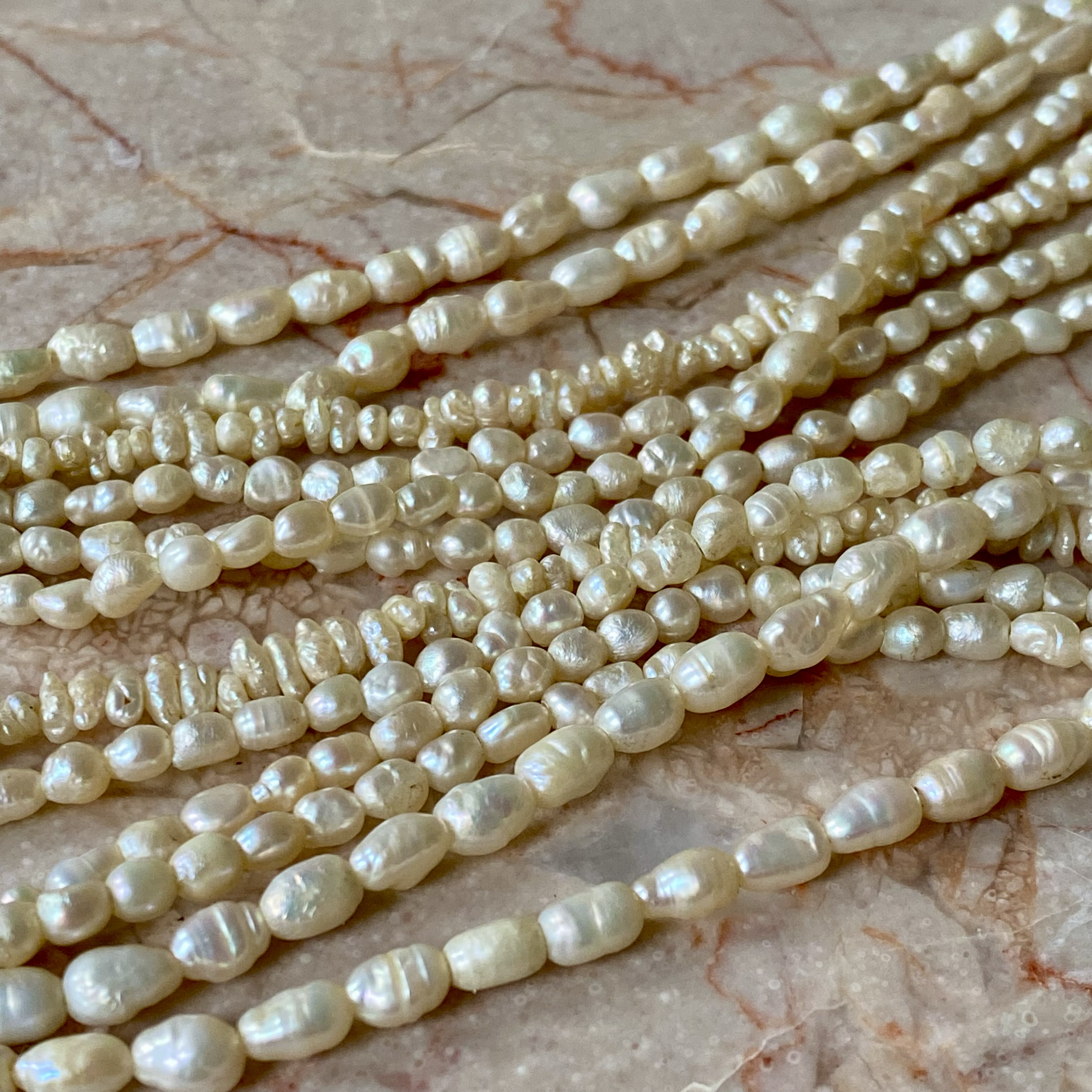 Vintage, 6-Row, Chinese White Pearl & Malachite Clasp, Necklace9.png