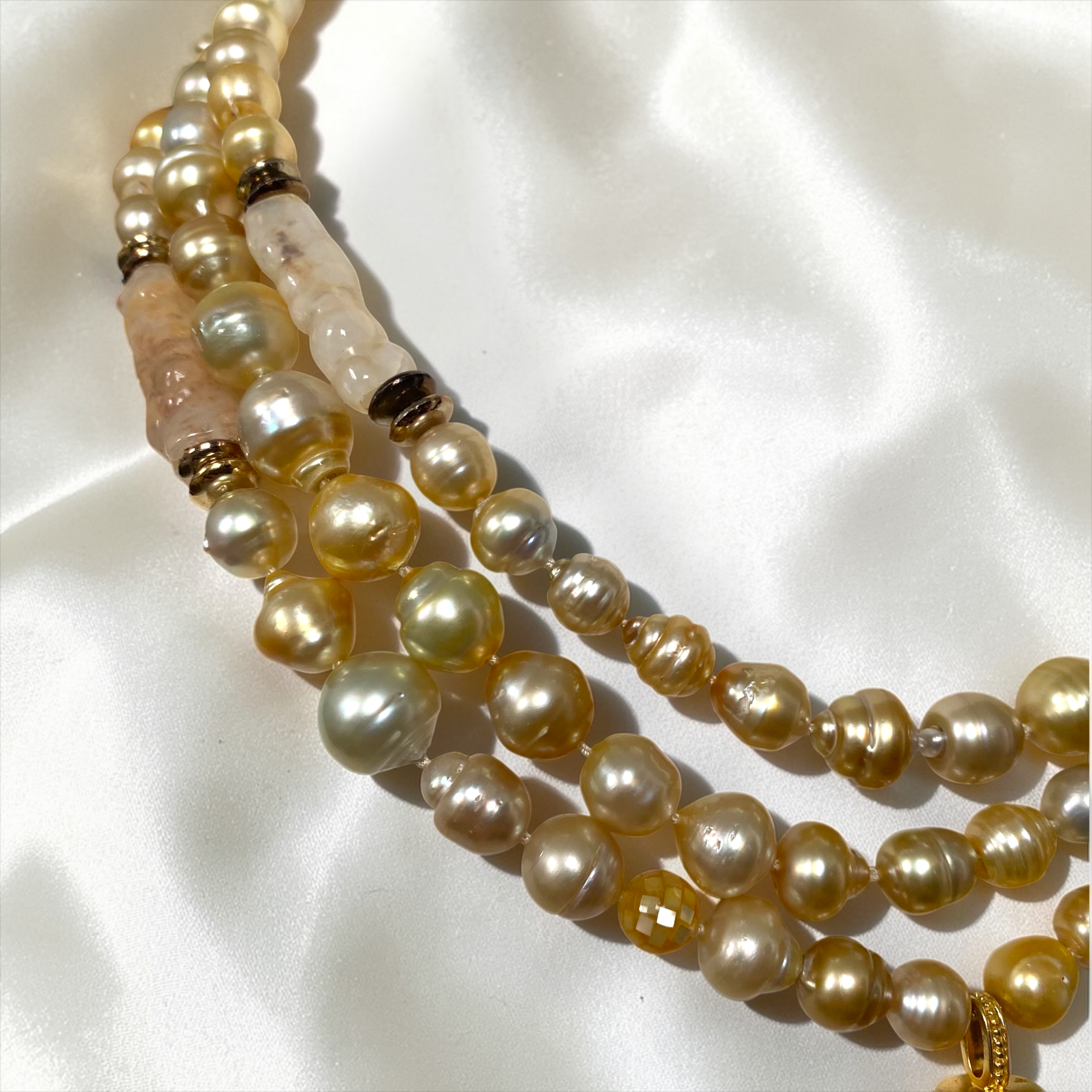 By Danilova, Gold Pearl, Jasper & Pink Ruby Pendant Rope Necklace3.PNG