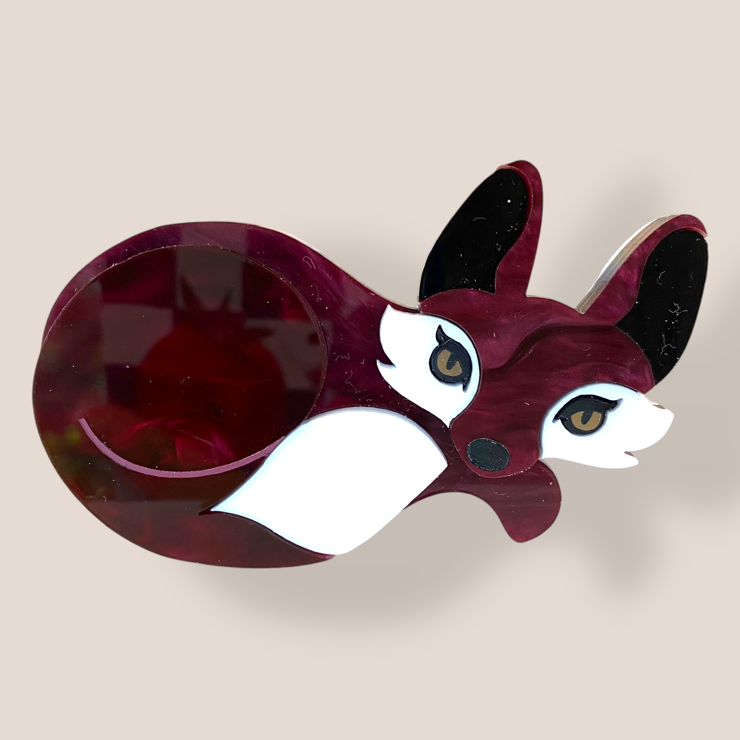 Danilova Jewellery, Peppy Chapette, Queen Fox (2019) Acrylic Brooch3.png