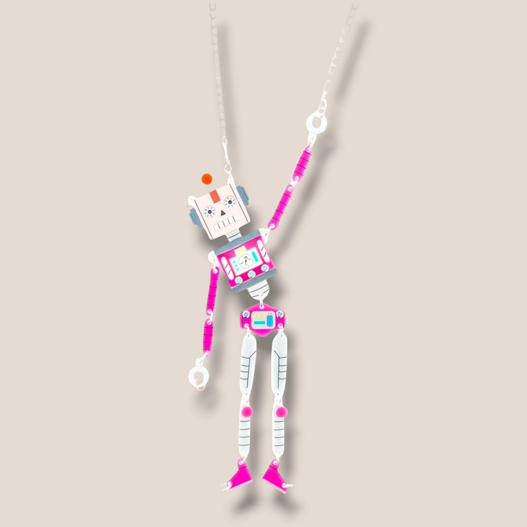 La Vidriola, Gears the Robot, Interactive, Acrylic Necklace