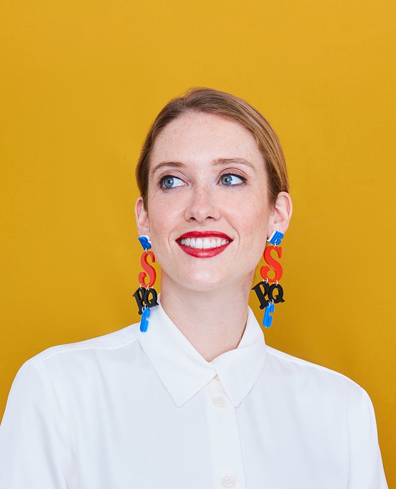 Danilova, La Vidriola, Abstract Typography, Acrylic Earrings3.jpg