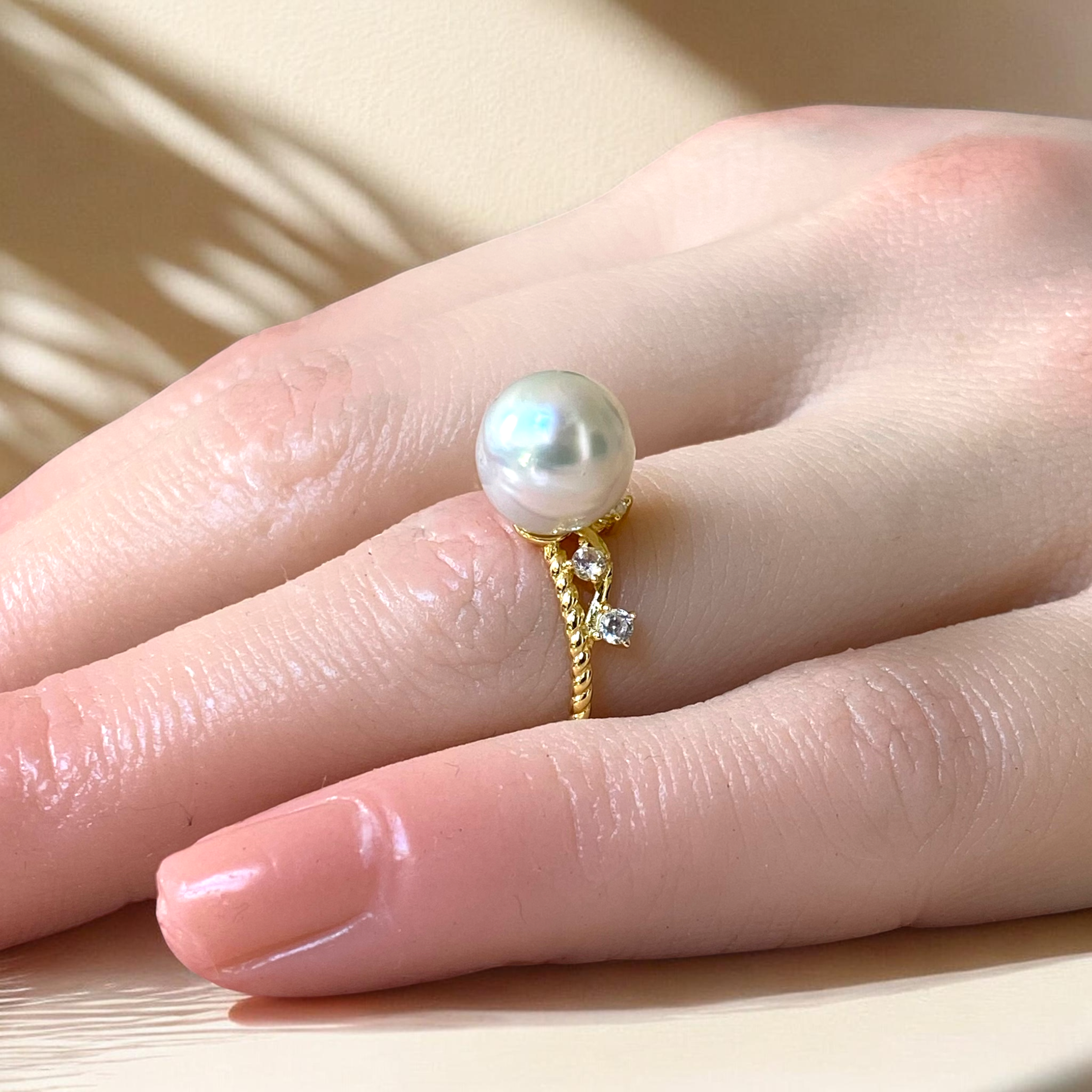 South Sea, White Pearl Ring in Gilded Silver Princess Setting10.PNG