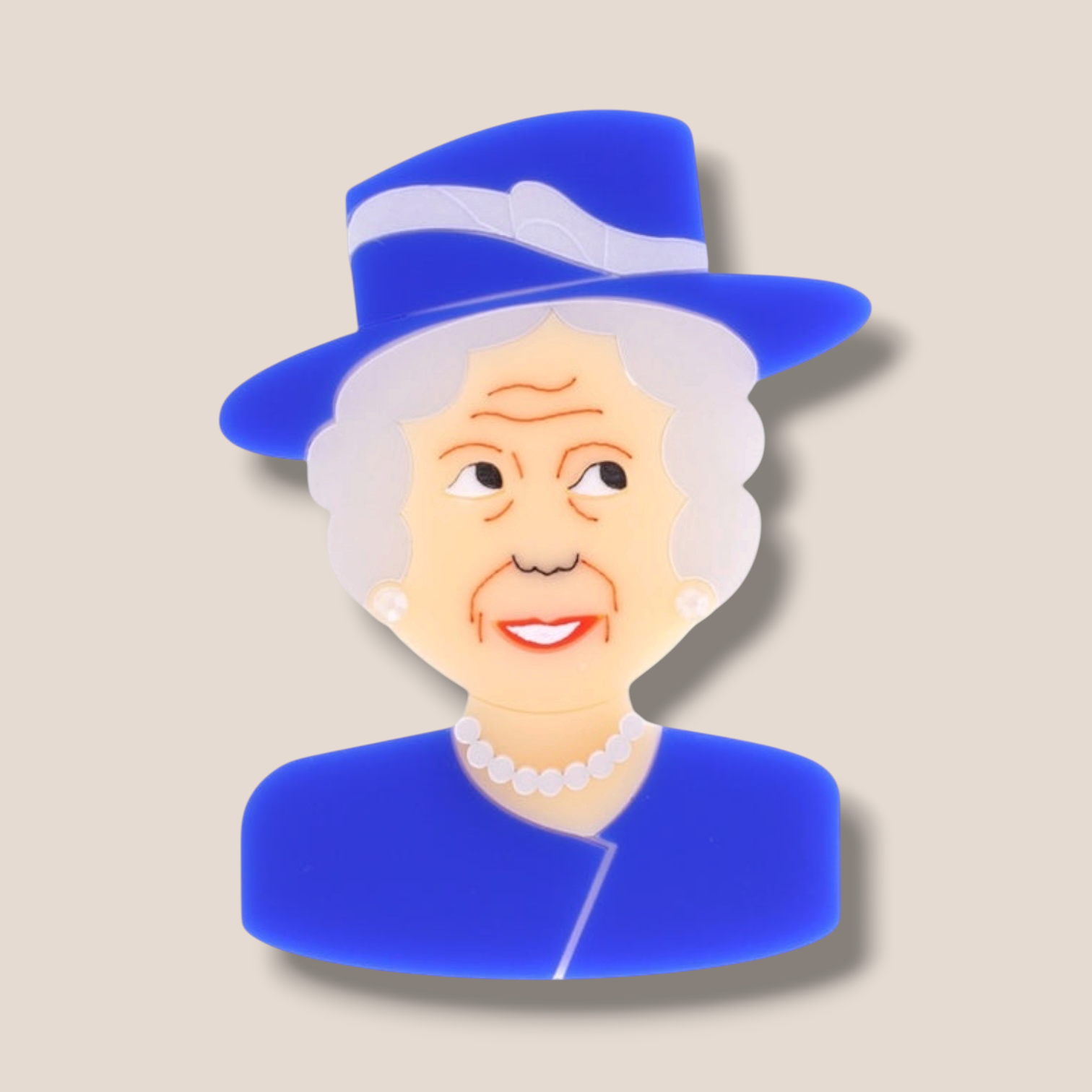 086 - La Vidriola, Colourful Queen, Acrylic Brooch in Blue.PNG