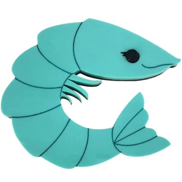 Danilova Jewellery, Peppy Chapette, Perky Prawn Pam (2019) Acrylic Brooch1.jpg