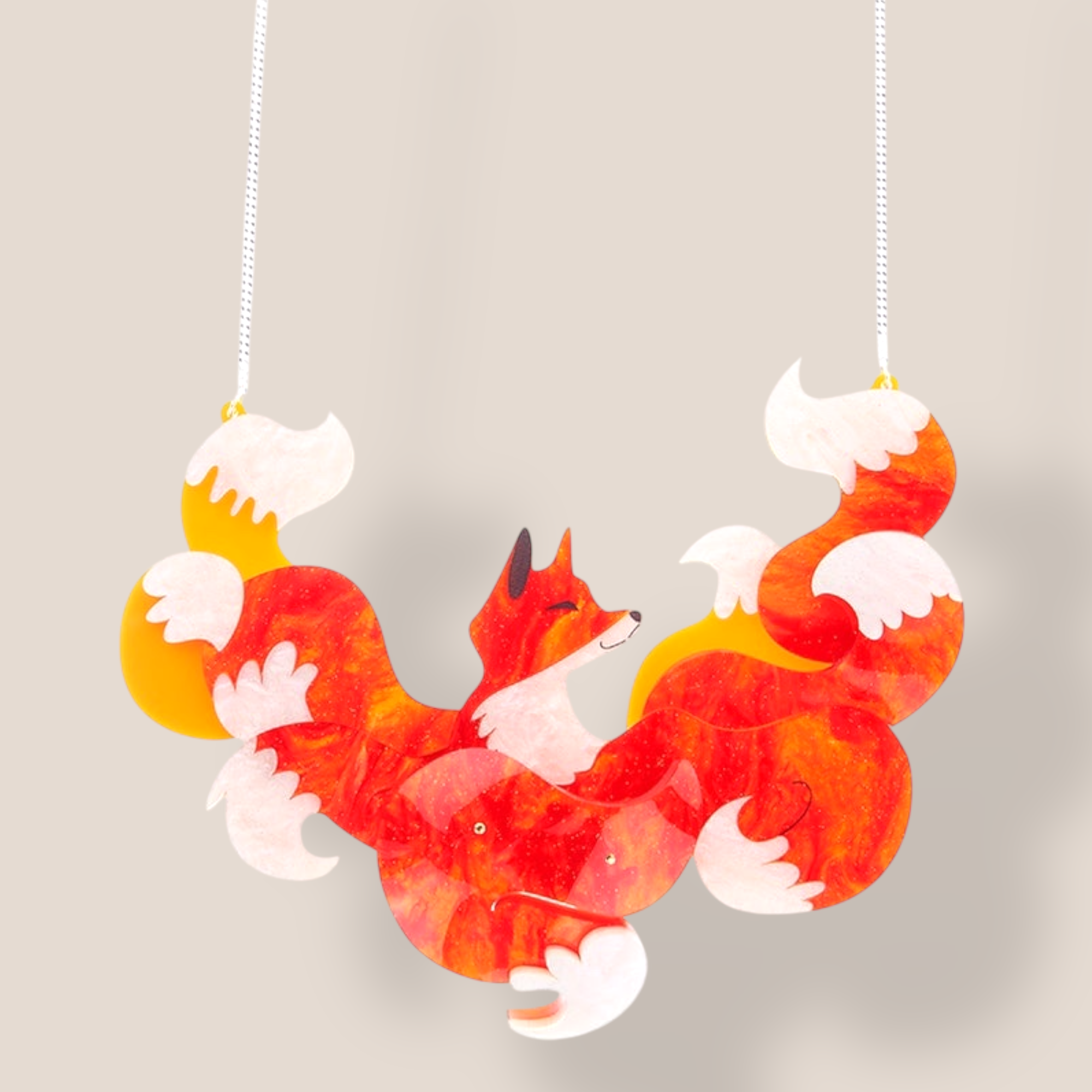 La Vidriola, Nine-Tailed Fox Folklore, Acrylic Necklace